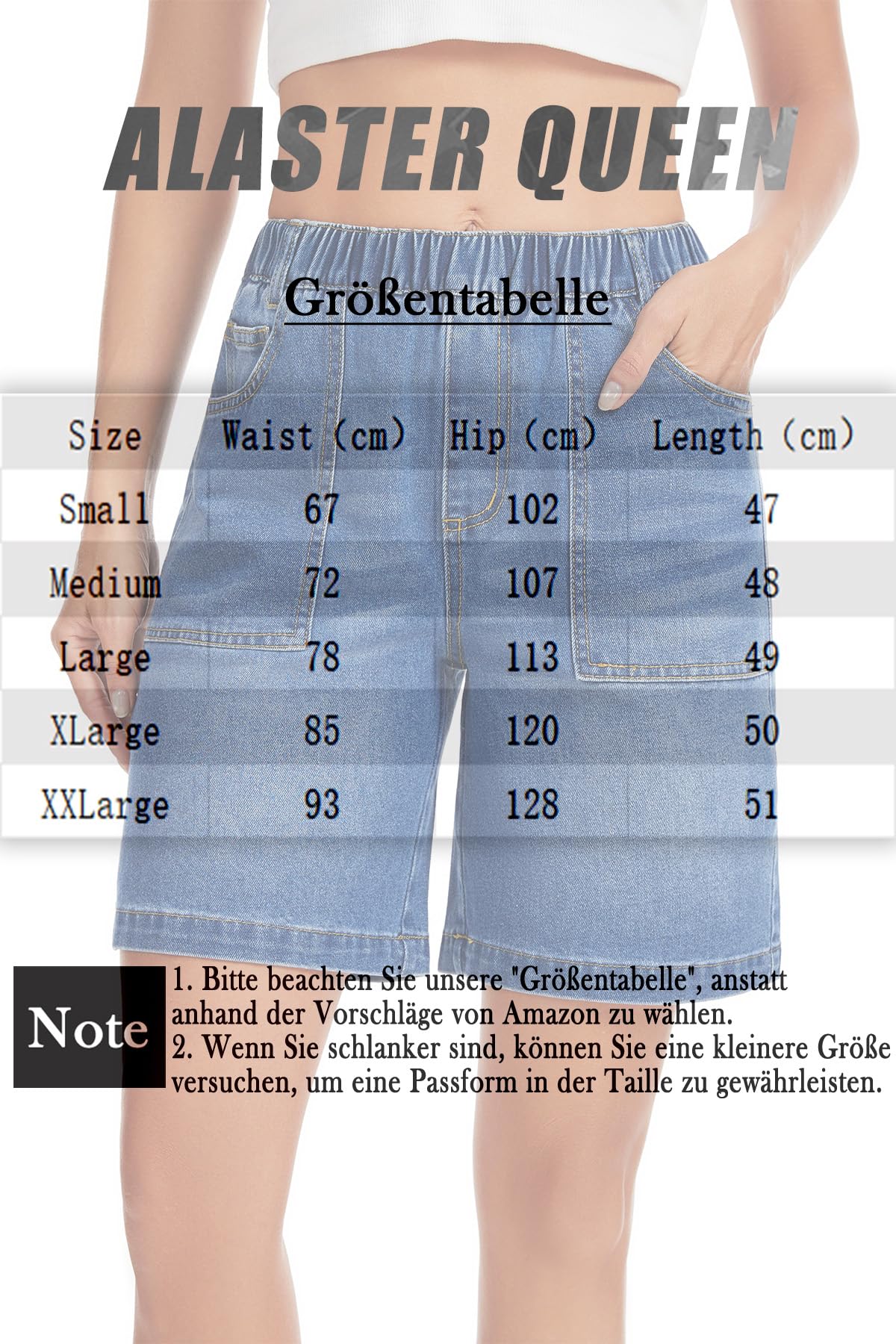 Alaster Queen Bermuda pour femme - Mode d'été - Pantalon court - Pour les loisirs - Taille élastique