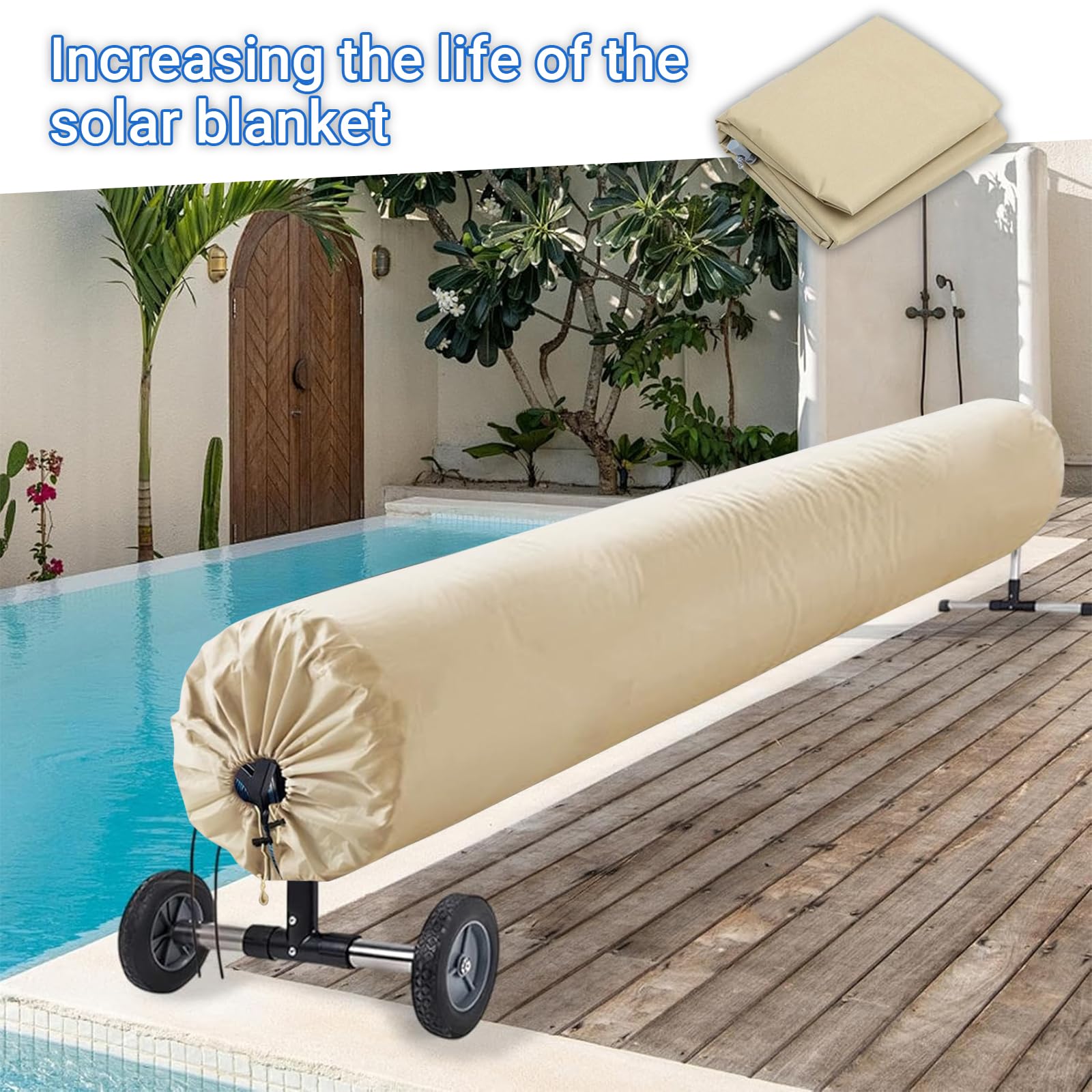 Woanger Pool-Solarrollen-Abdeckung – Wasserdicht, UV-beständig, Für Boden-Solarrollen Bis 7,3m