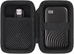 Aenllosi Hard Travel Case Compatible with Western Digital My Passport External Hard Drive 500 GB/1/2/4 TB,Portable Bag for WD Solid State Drives& USB Cable(Case Only,Red)