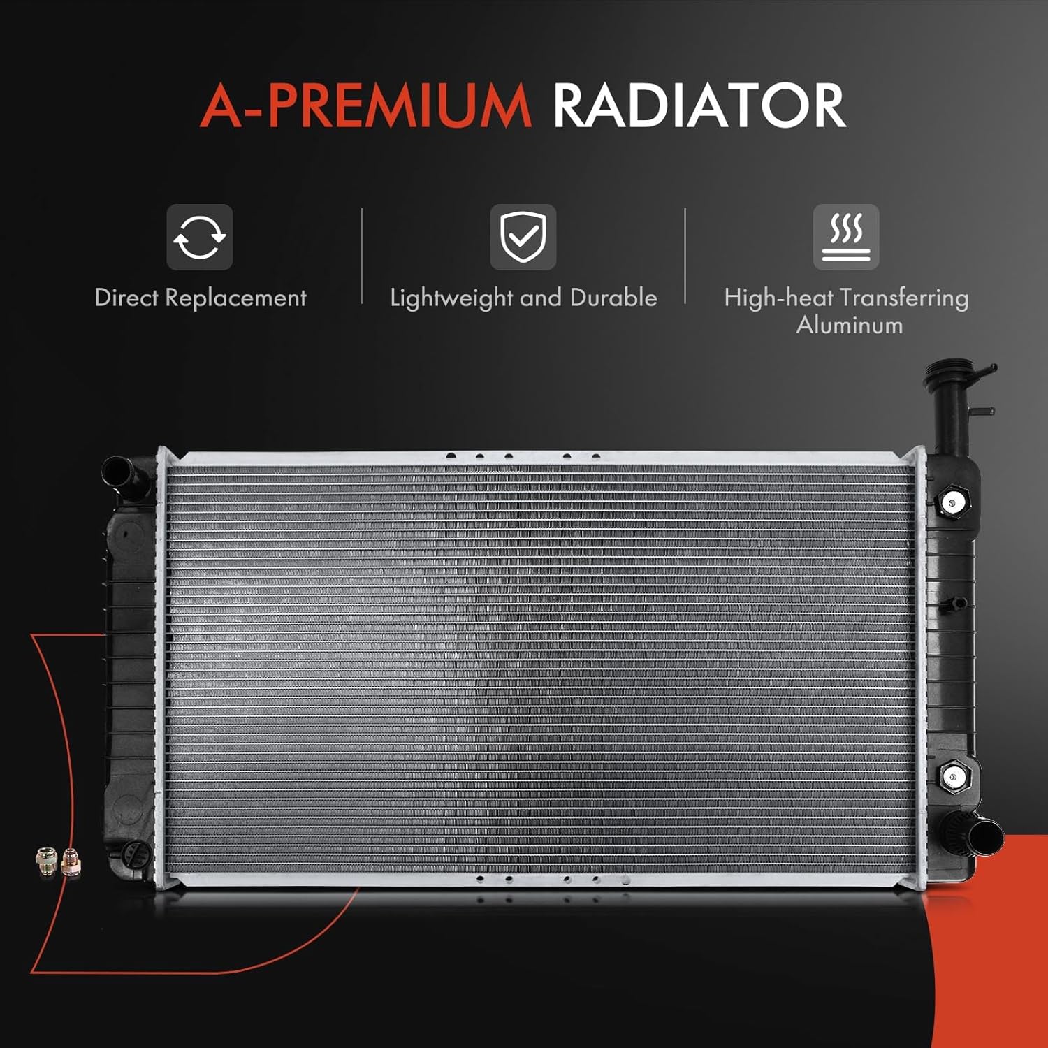 A-Premium Engine Coolant Radiator Assembly with Transmission Oil Cooler Compatible with Chevrolet Express 1500 2500 Pasajeros & GMC Savana 1500 2500, Automatic Trans., Replace# 8012792