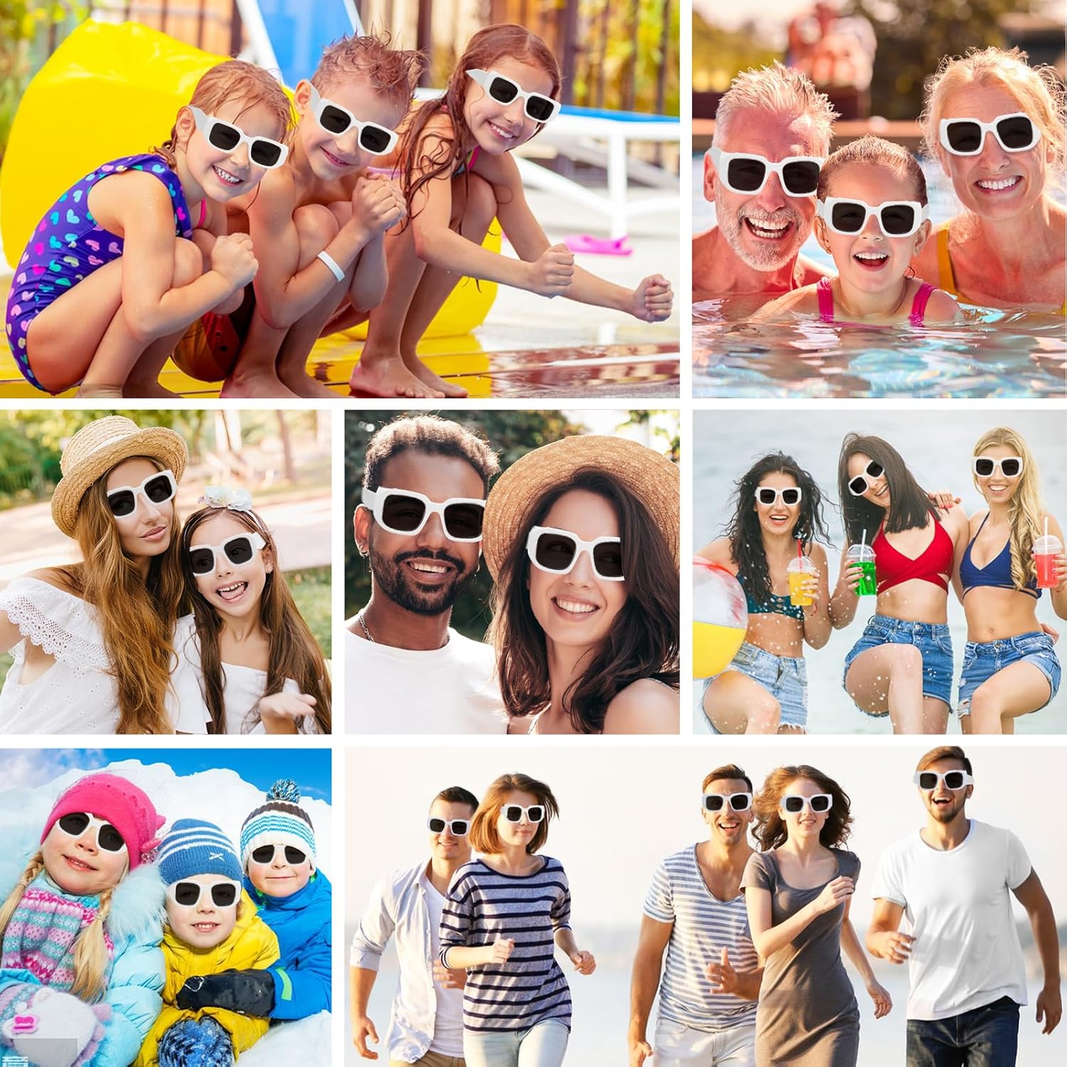 VZZNN 10 Pack of Sunglasses Womens,100% UV400 Protection Trendy Retro Square Glasses,Aesthetic Vintage Eyewear Sunglasses Set