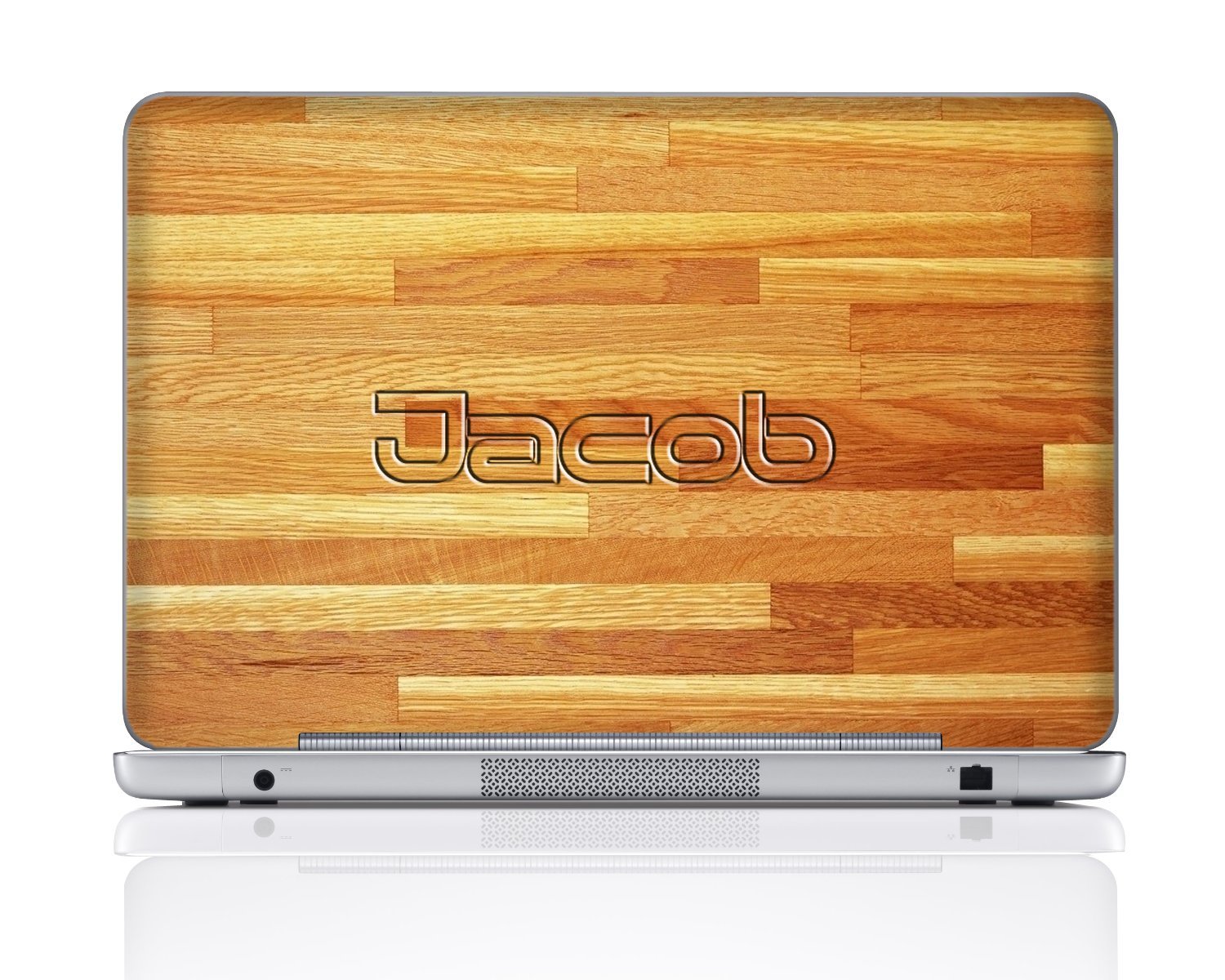 Meffort IncPersonalized Laptop Notebook Skin Sticker Cover Art Decal, Customized with Your Name (17 Inch, Wood Flooring)