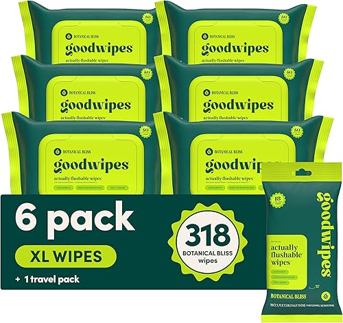 goodwipes Toallitas desechables para glúteos  Vitamina E y aloe  Seguro para alcantarillado y séptico  Toallitas húmedas extra grandes para adultos