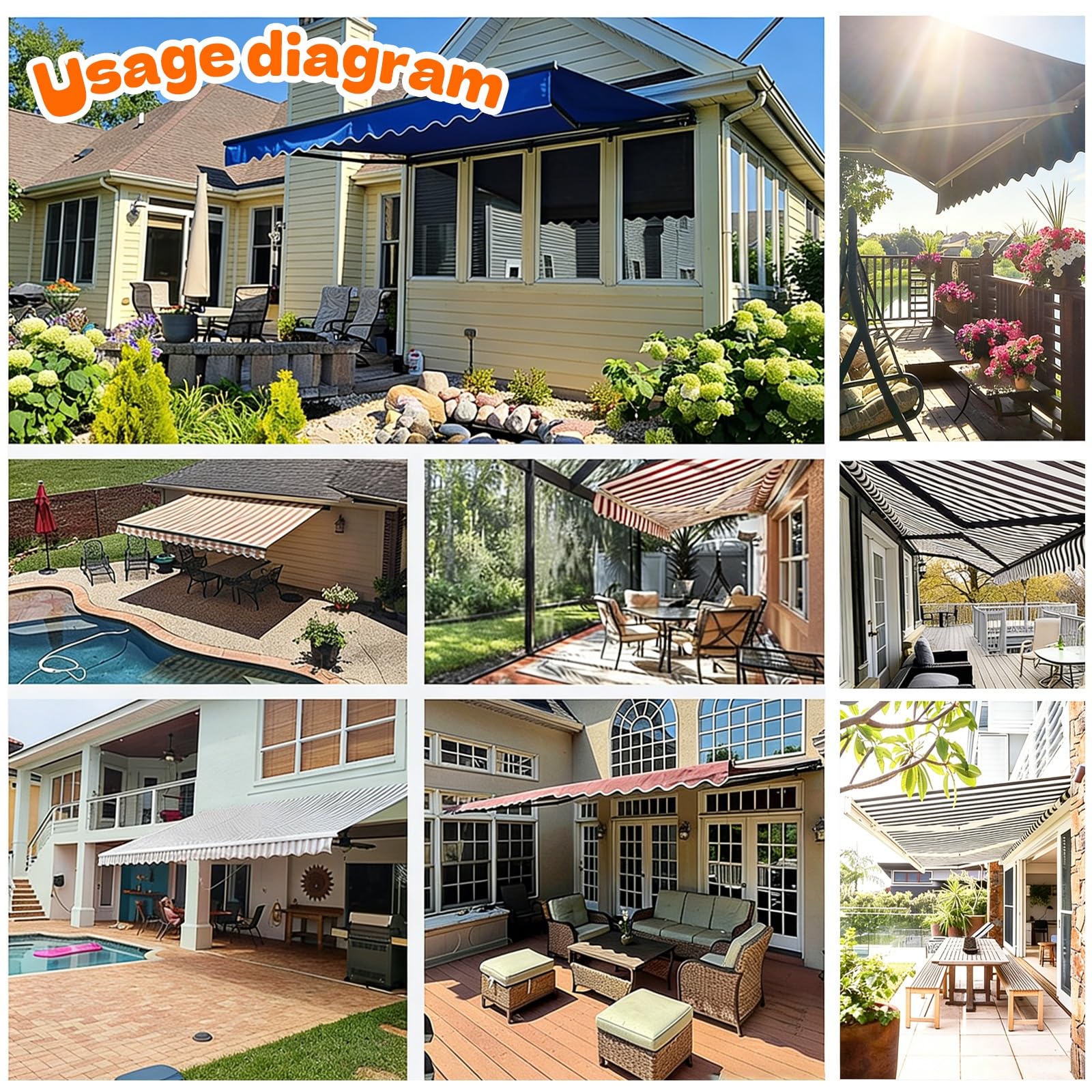 Store banne Enrouleur Balcon Exterieur terrasse auvent Manuel Pare Soleil Parasol pergola pour Patio Marquise paravent Retractable Toile,Réglable(BurgundyA,200x150cm)
