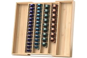 Expandable Bamboo Pod Storage Drawer for Nespresso Vertuo Capsules