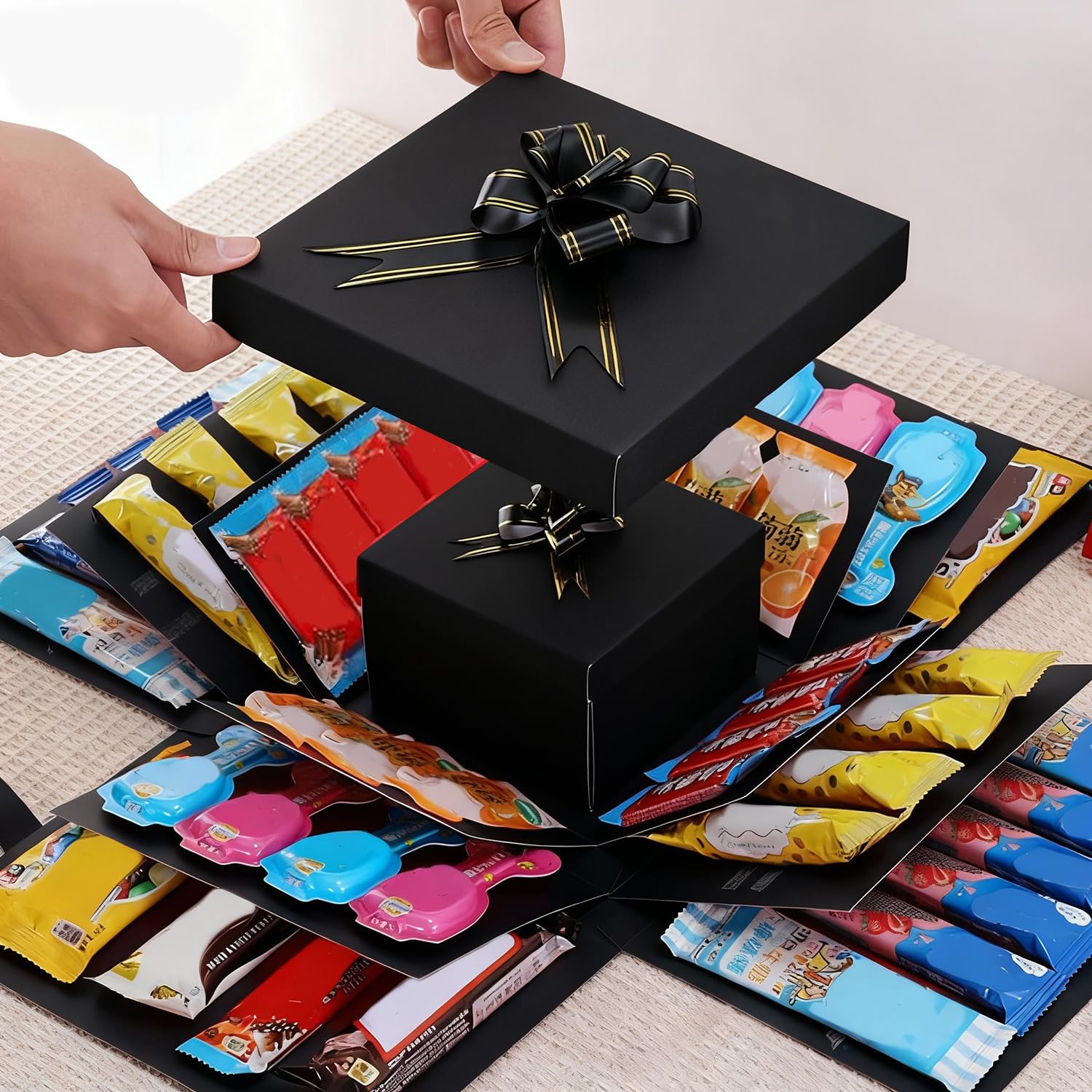 5-lagige kreative Explosions-Geschenkbox, Geschenkpapier-Box, Erstellen Sie eine 5-lagige verschiedene Geschenke selbst Ein ideales, geheimnisvolles selbstgemachtes Geschenk für Geburtstag