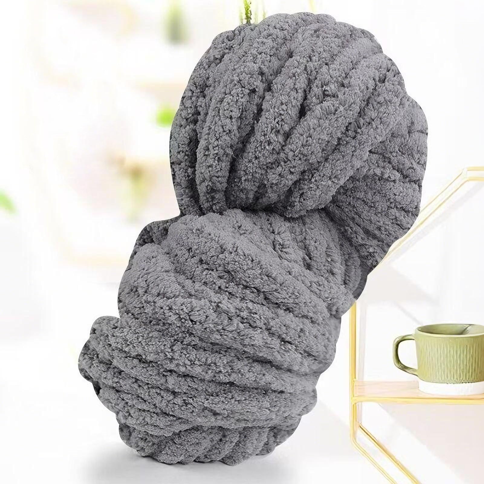 4 gomitoli di lana spessa 1000 g, per maglieria a mano, XXL, grande maglia morbida, per uncinetto, coperte, sciarpe, cappelli, nido per animali domestici, cuscini decorativi
