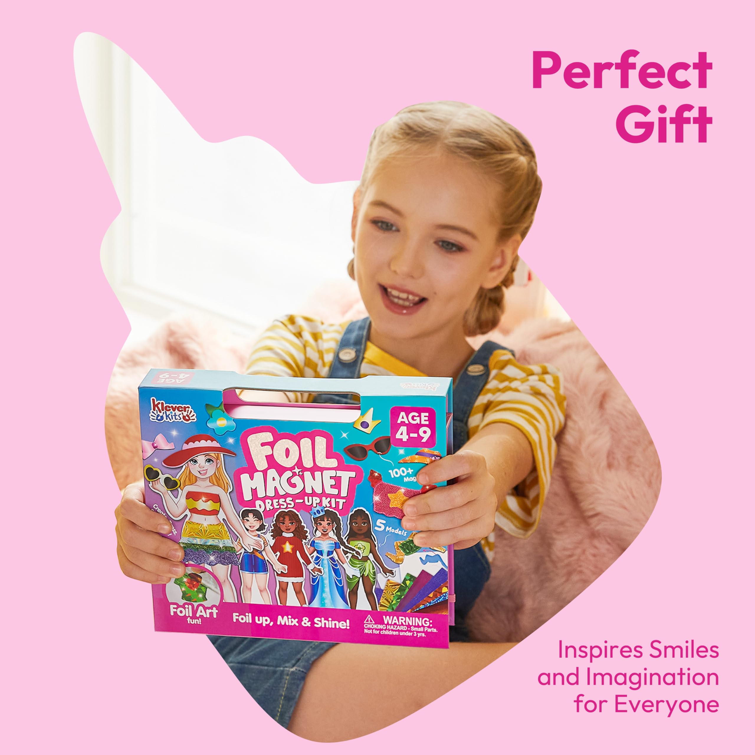 Klever Kits Muñecas magnéticas de vestir para niñas a partir de 4 años, juego de estilo de lujo con 5 muñecas de princesa, más de 60 trajes magnéticos y accesorios de aluminio, libro de actividades