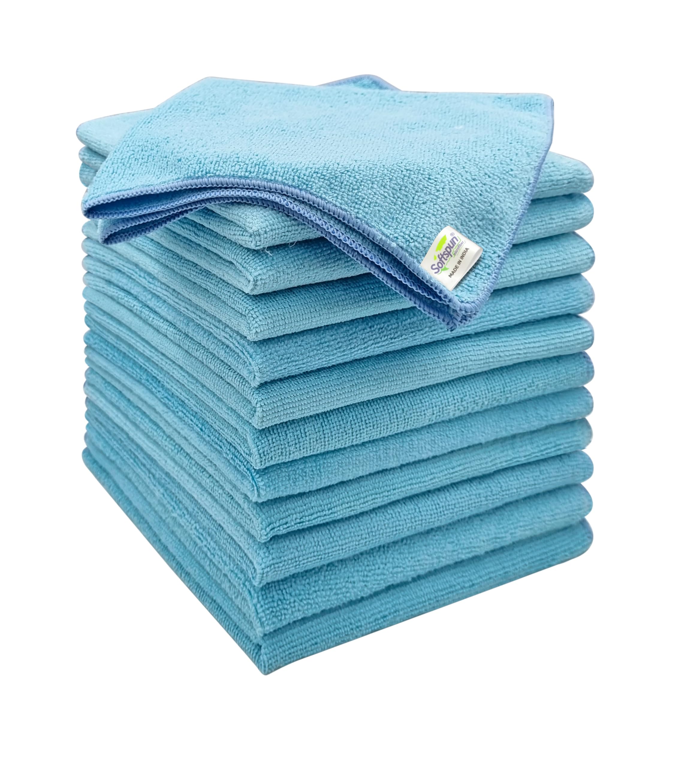 SOFTSPUN Microfiber Cloth 40x40 cms Multi-Color - Thick Lint & Streak-Free Multipurpose Cloths - Automotive Microfibre Towels for Car Bike Cleaning Polishing Washing & Detailing…-image-42