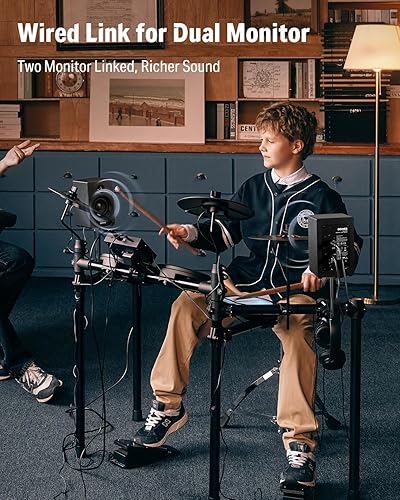 Miniatura 6 de Donner Altavoz de monitor de tambor eléctrico, Mini amplificador de tambor electrónico, Amplificador de tambor inalámbrico, Altavoz de teclado,