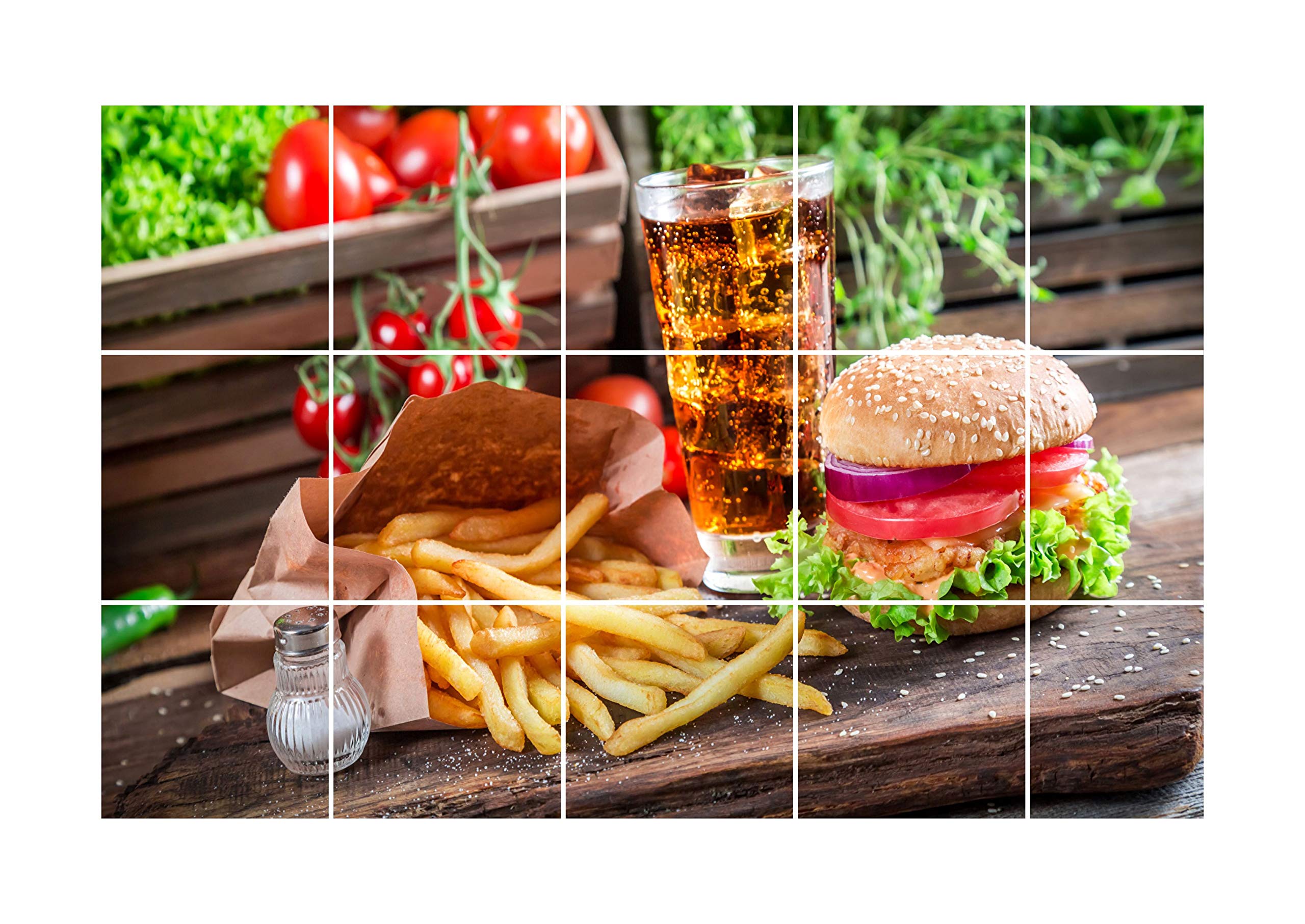Decor Kafe Burger with French Fries Waterproof and Anti Oil Stain Kitchen Sticker (B082G5KN39) Amazon Price History, Amazon Price Tracker