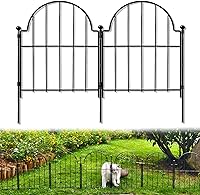 Blingluck Arched Garden Fence 22in H x 10.83ft L Rustproof Metal No-Dig Barrier for Rabbits Dogs Yard Patio Decor