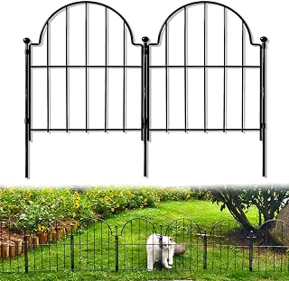 Blingluck Arched Garden Fence 22in H x 10.83ft L Rustproof Metal No-Dig Barrier for Rabbits Dogs Yard Patio Decor