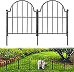 Garden Fence, 22 in(H) x 10.83 ft(L) Arched Rustproof Metal No Dig Fence Garden Fence Border, Ground Stake Animal Barrier Fence for Rabbit Dog, Outdoor Decor for Yard & Patio