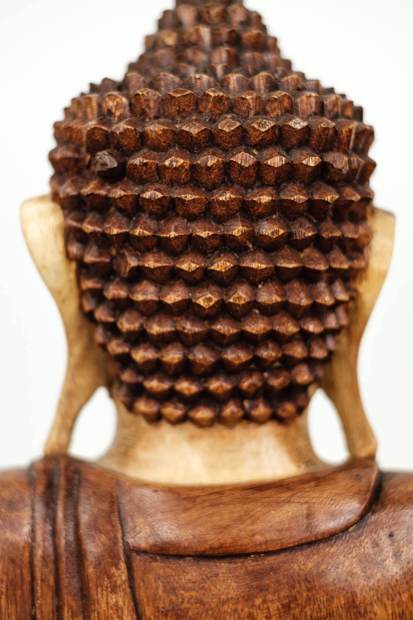 Livasia Bouddha en Bois de Bali, Statue bouddhique, Sculpture en Bois Massif, Durable et Fait Main (50 cm)