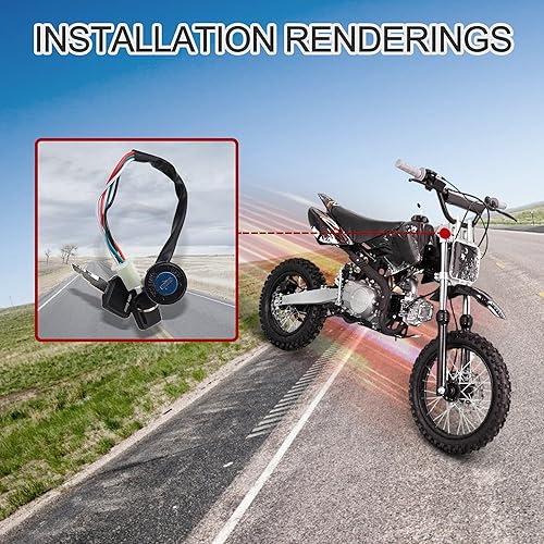 Miniatura 6 de GOOFIT Interruptor de llave de encendido de 4 cables de repuesto para 50cc 70cc 90cc 110cc 150cc 250cc Suzuki Go Kart ATV Quad Scooter Dirt Bike