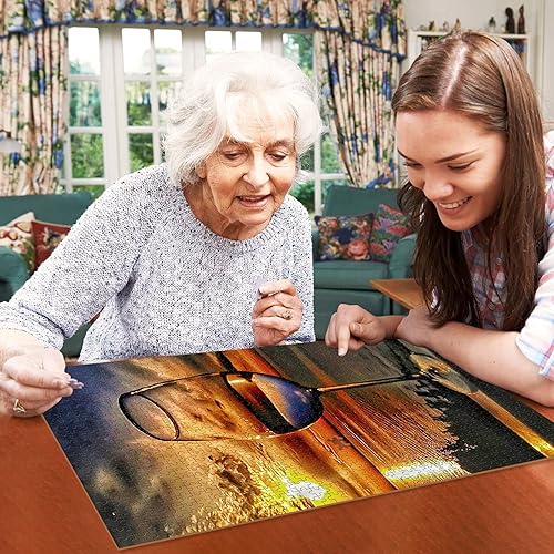 Miniatura 7 de najiaxiaowu Rompecabezas para adultos 1000 piezas de bricolaje para el atardecer copa de vino de mar rompecabezas de madera para niños y ancianos