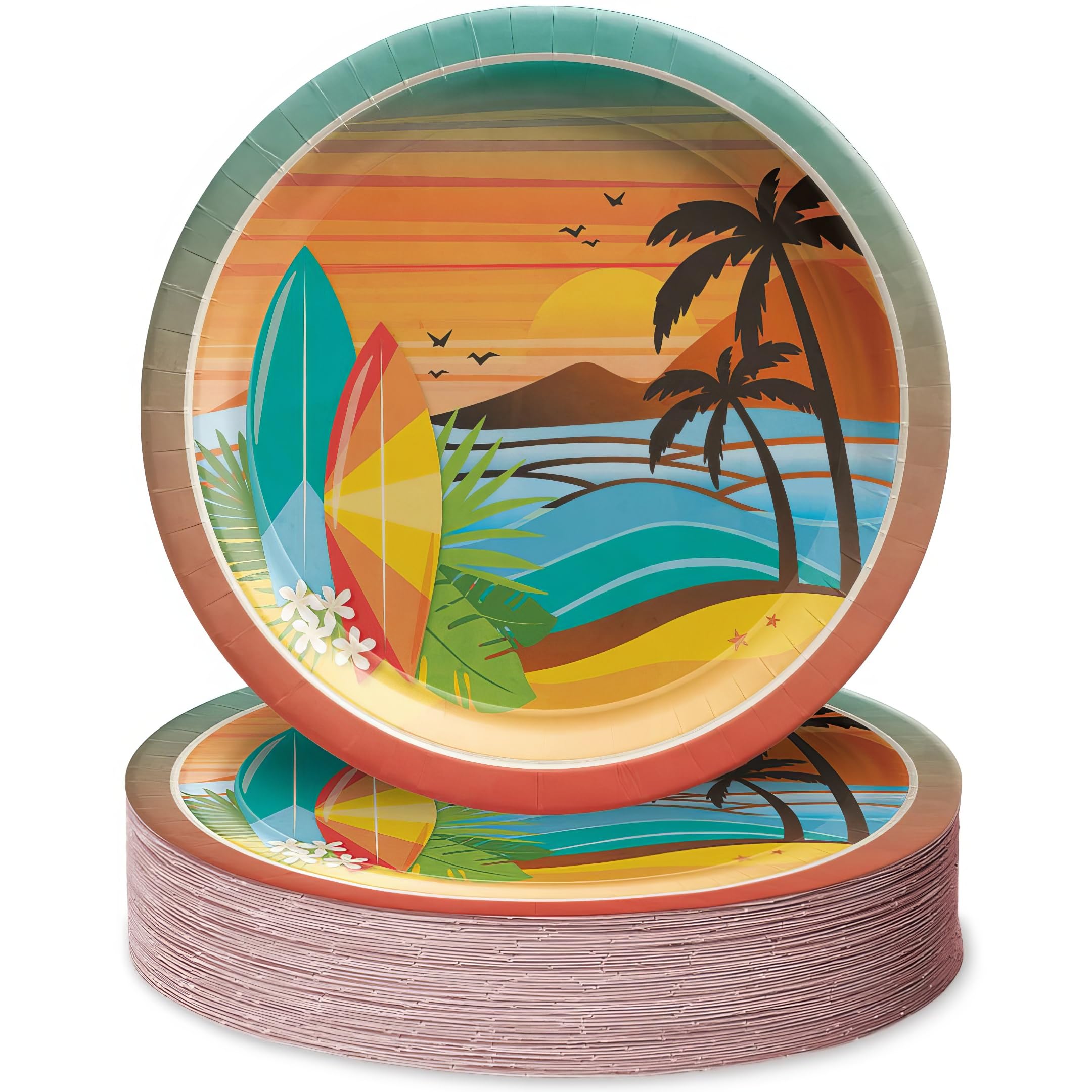 Amscan Atemberaubende Strand-inspirierte bedruckte Design-Pappteller, perfekt für Abschlussfeiern, 17,1 cm, mehrfarbig