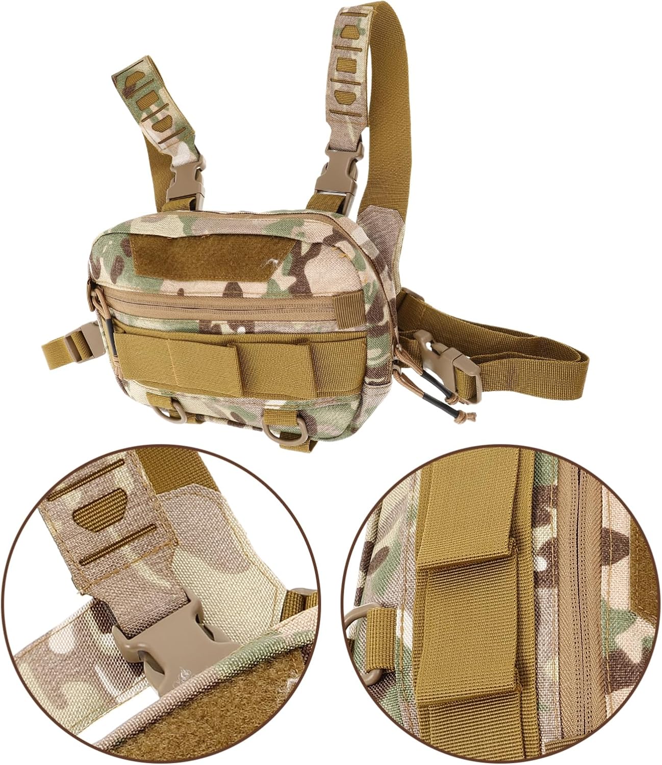 Men's Chest Bag for Hiking with Multiple Pockets, Oxford Cloth