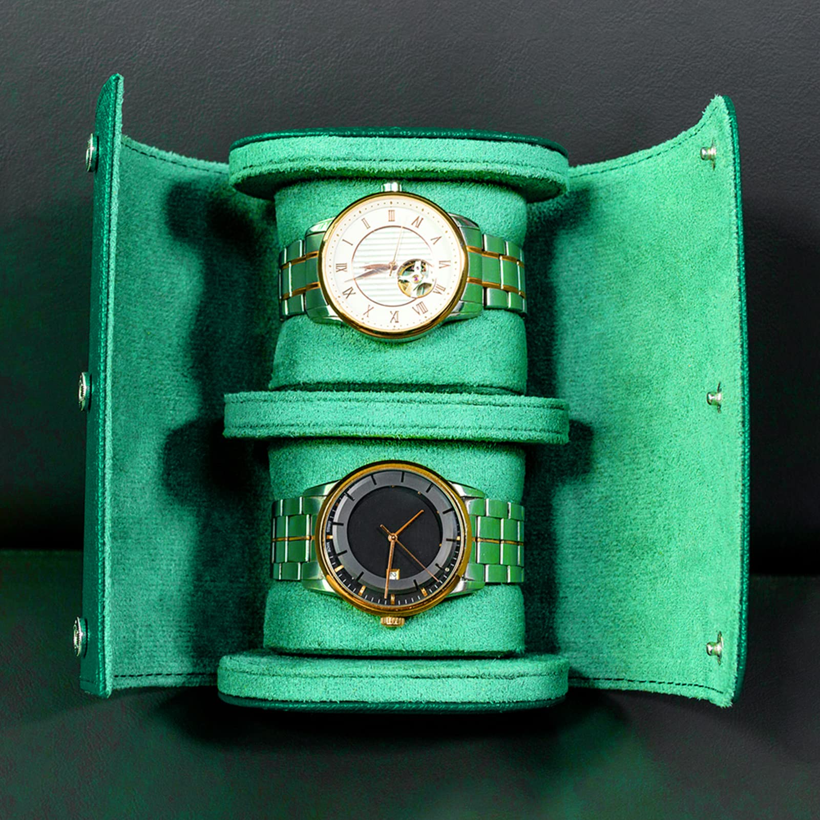 ACAREY Uhrenbox Schmuckkästchen Herren Damen Geschenk Reisen, Uhrenrolle Vintage Uhrengehäuse, Handgemachte Mehrzweck Uhrenrolle Schmuck Aufbewahrung, Und Frauen Uhrenrolle