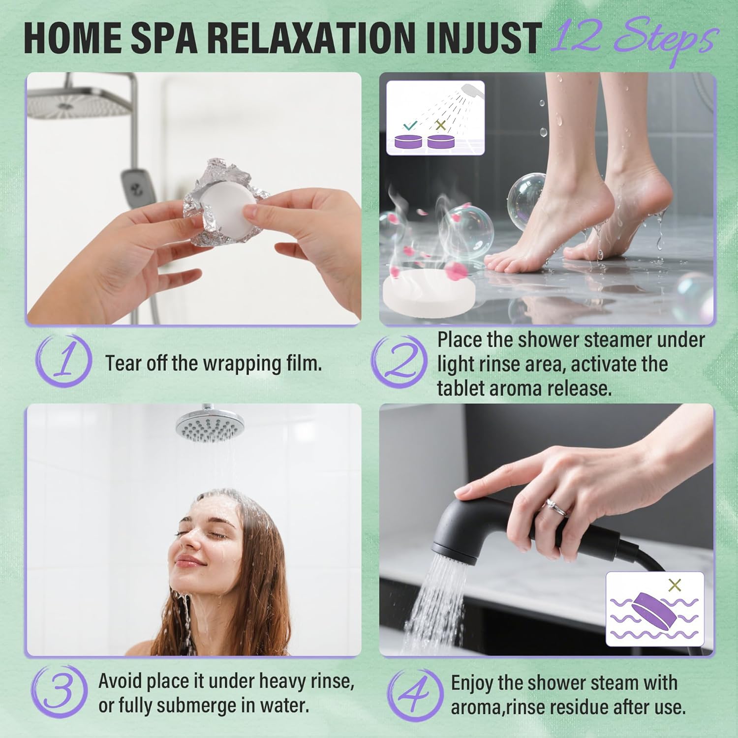 docolor Shower Steamers Aromatherapy 8 Pack Gifts for Women Mother Day Gift Mom Men, Birthday Gifts for Her Stress Relief Home Spa, Lavender Natural Essential Oil Self Care Relaxation Shower Bombs - Image 8