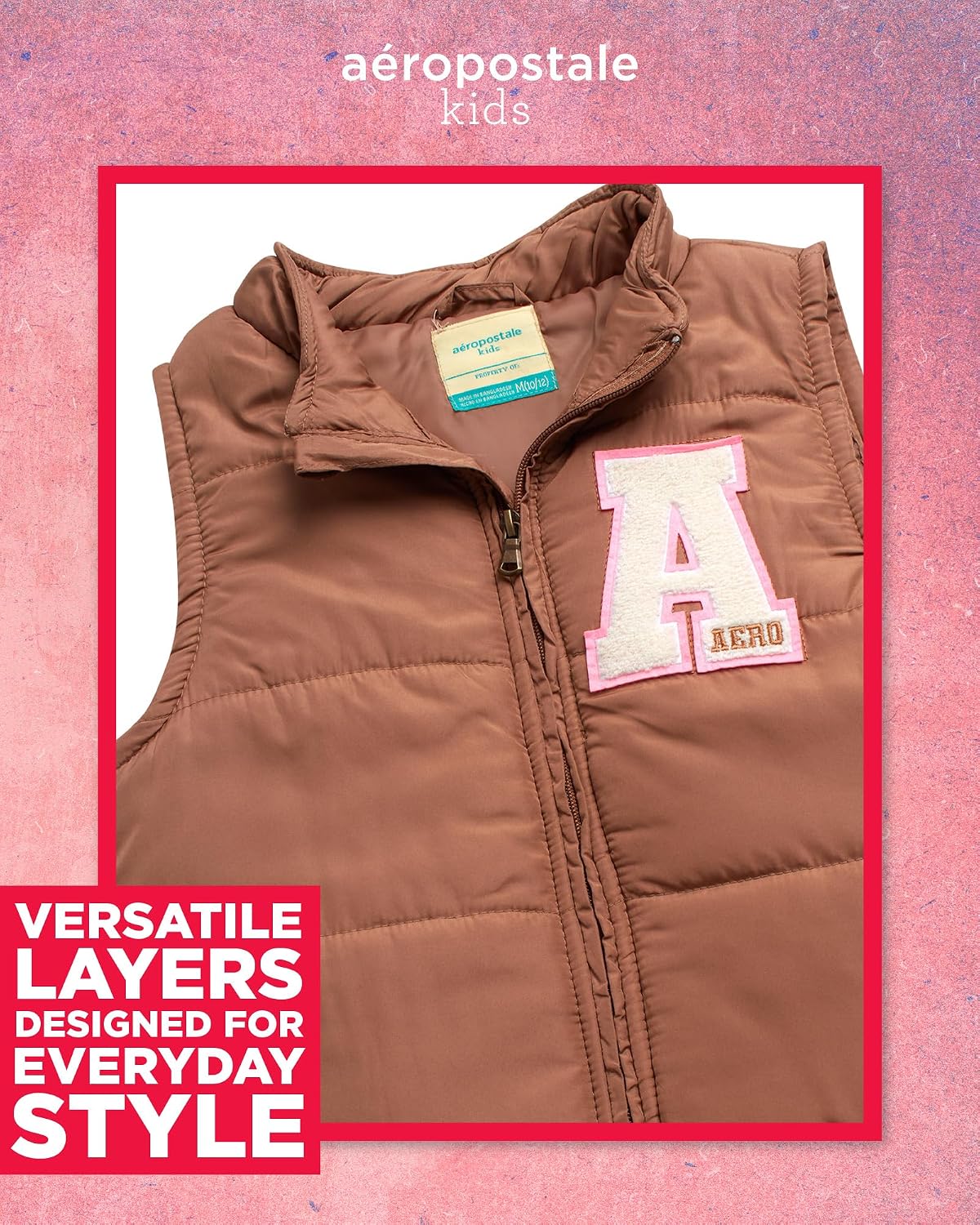 AEROPOSTALE Girls Joggers Set - 3 Piece Puffer Vest, Pullover Hoodie and Cargo Jogger Sweatpants for Girls (Sizes: 4-16)