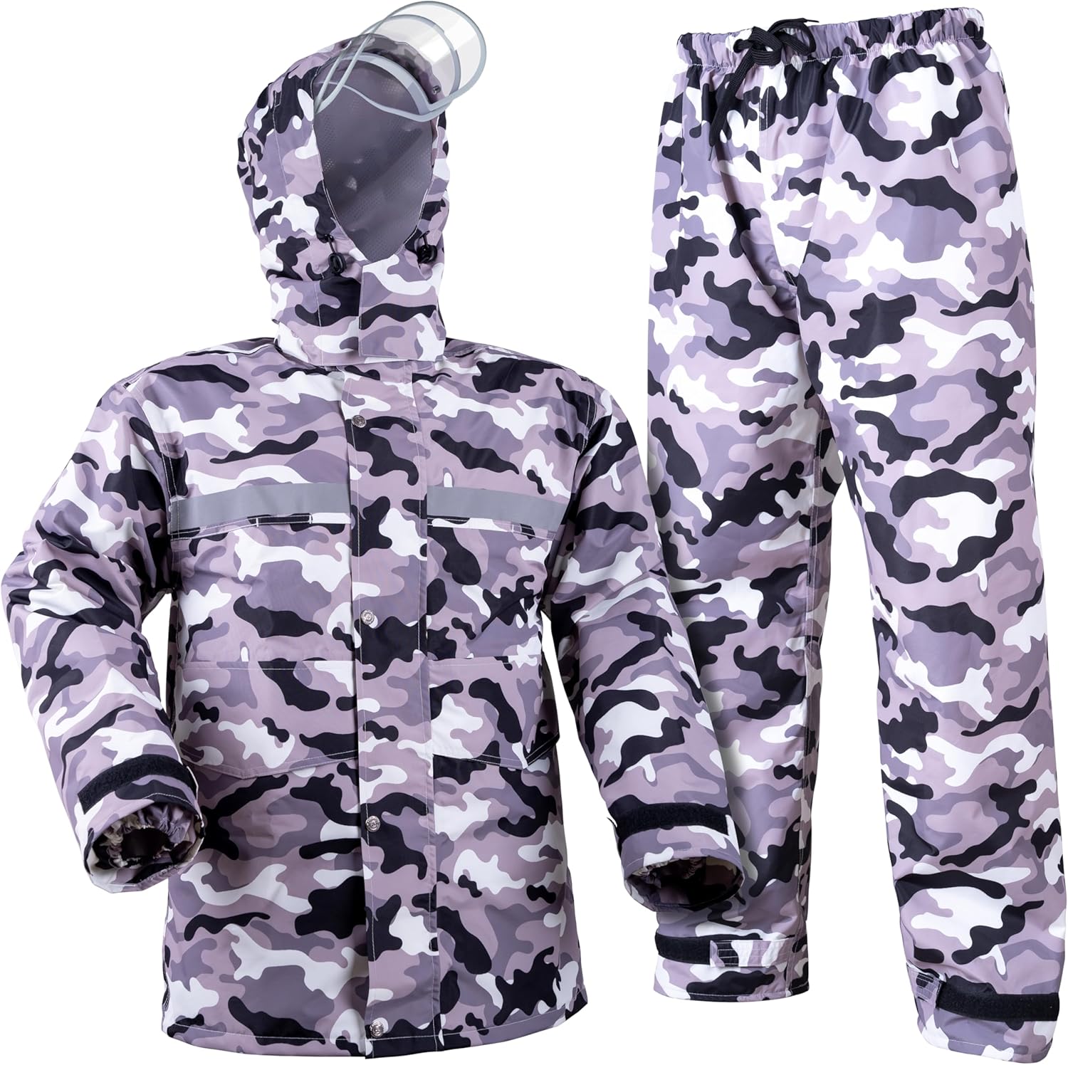 Coralrain Rain Suit Safety Waterproof Rain Jacket and Trouser Suit Raincoat With Hood lining For Men Women Adults Breathable