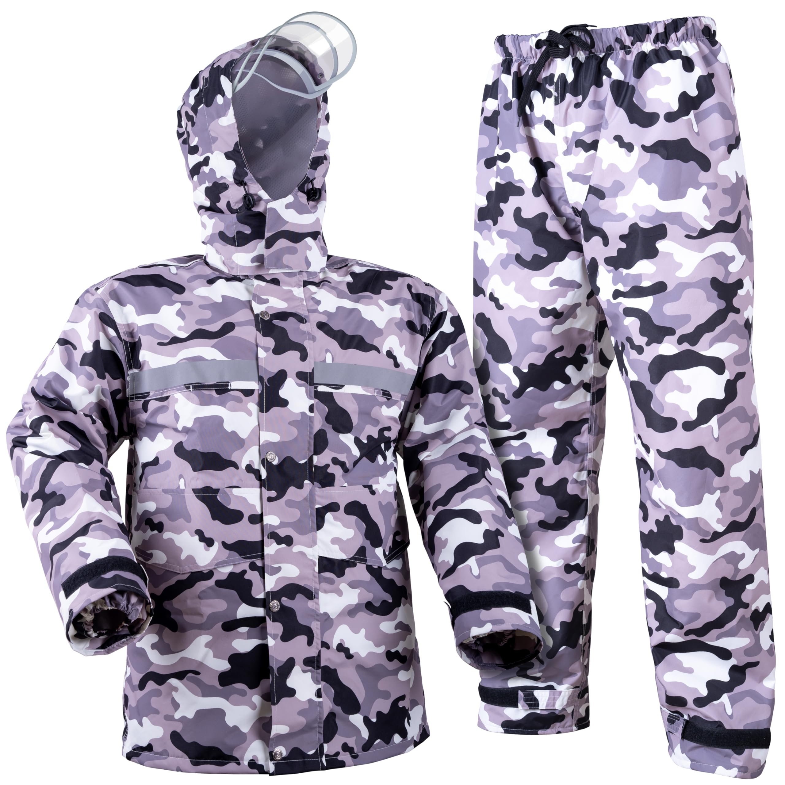 Coralrain Rain Suit Safety Waterproof Rain Jacket and Trouser Suit Raincoat With Hood lining For Men Women Adults Breathable