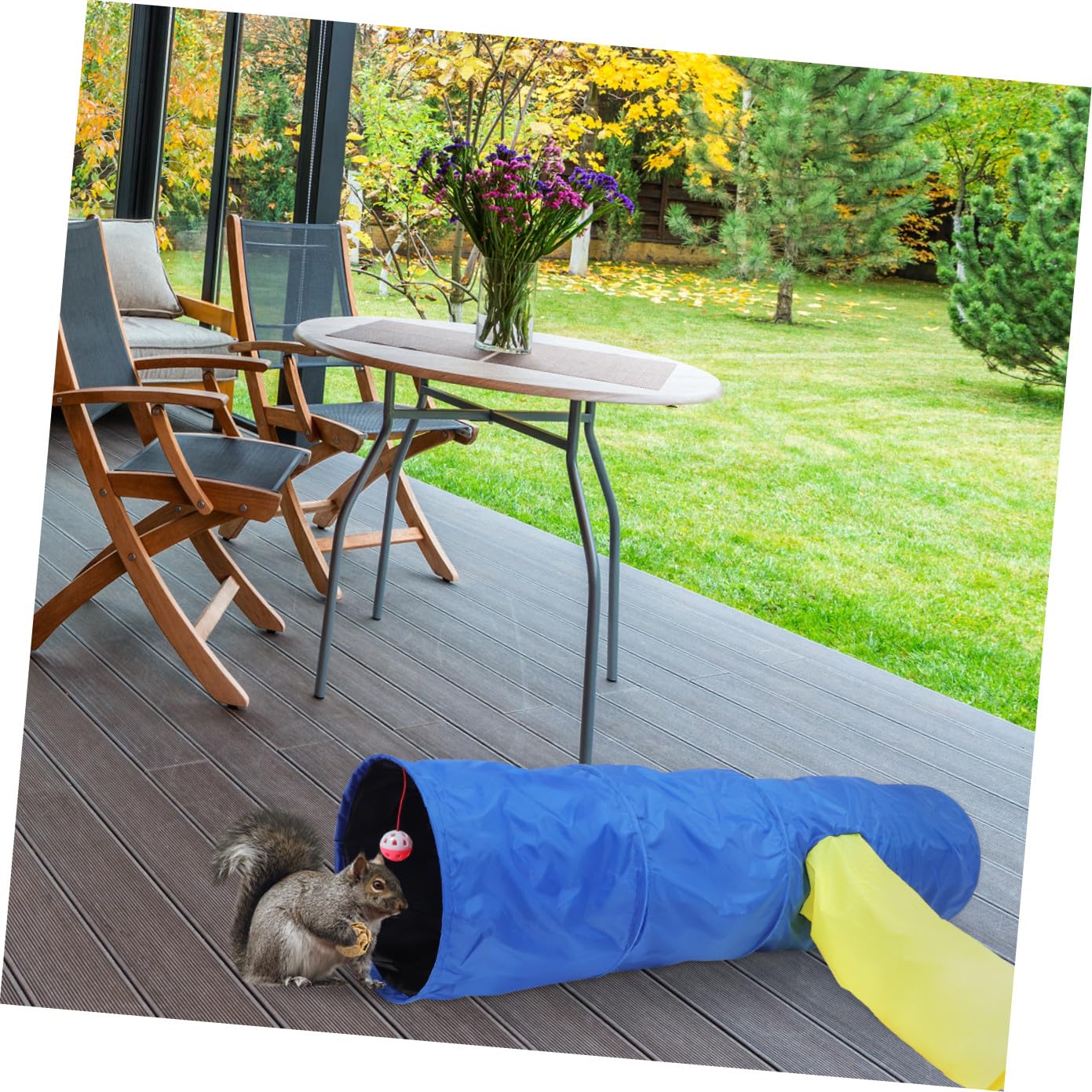 Didiseaon Tunnel Esercizio per Pieghevole e Poliestere Gatti Leggero in 3 Uscite Gioco Blu del Gatto in Casa