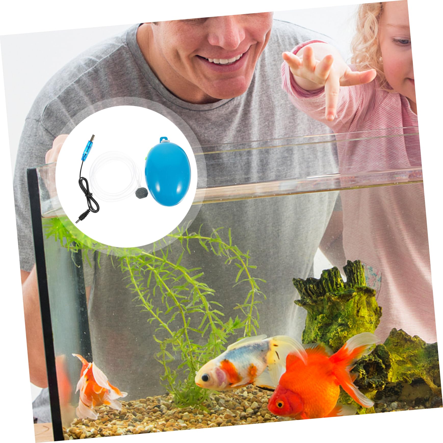 Sosoport Sauerstoffpumpe Für Fischbecken Stilles Aquarium Aquariensauerstoff -Booster-pumpe Aquarienfilter Wiederaufladbare Luftpumpe Aquarienluft Minipumpe Blue Metall