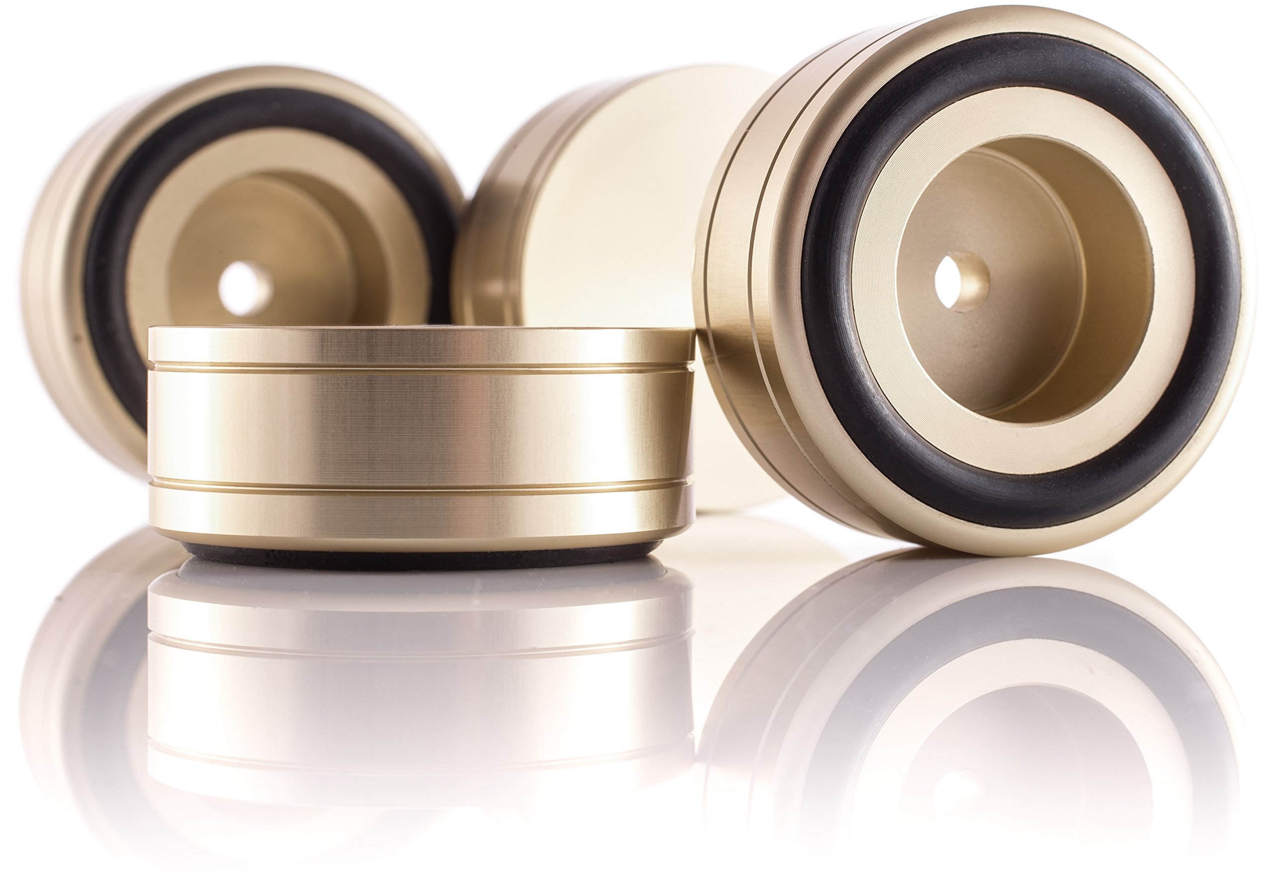 Hifi Lab Aluminium voeten massief 44x17 aluminium apparaatvoeten audio zilver absorber 4X edel Hifi Lab Aluminium voeten massief 44x17 aluminium apparaatvoeten audio zilver absorber 4X edel
