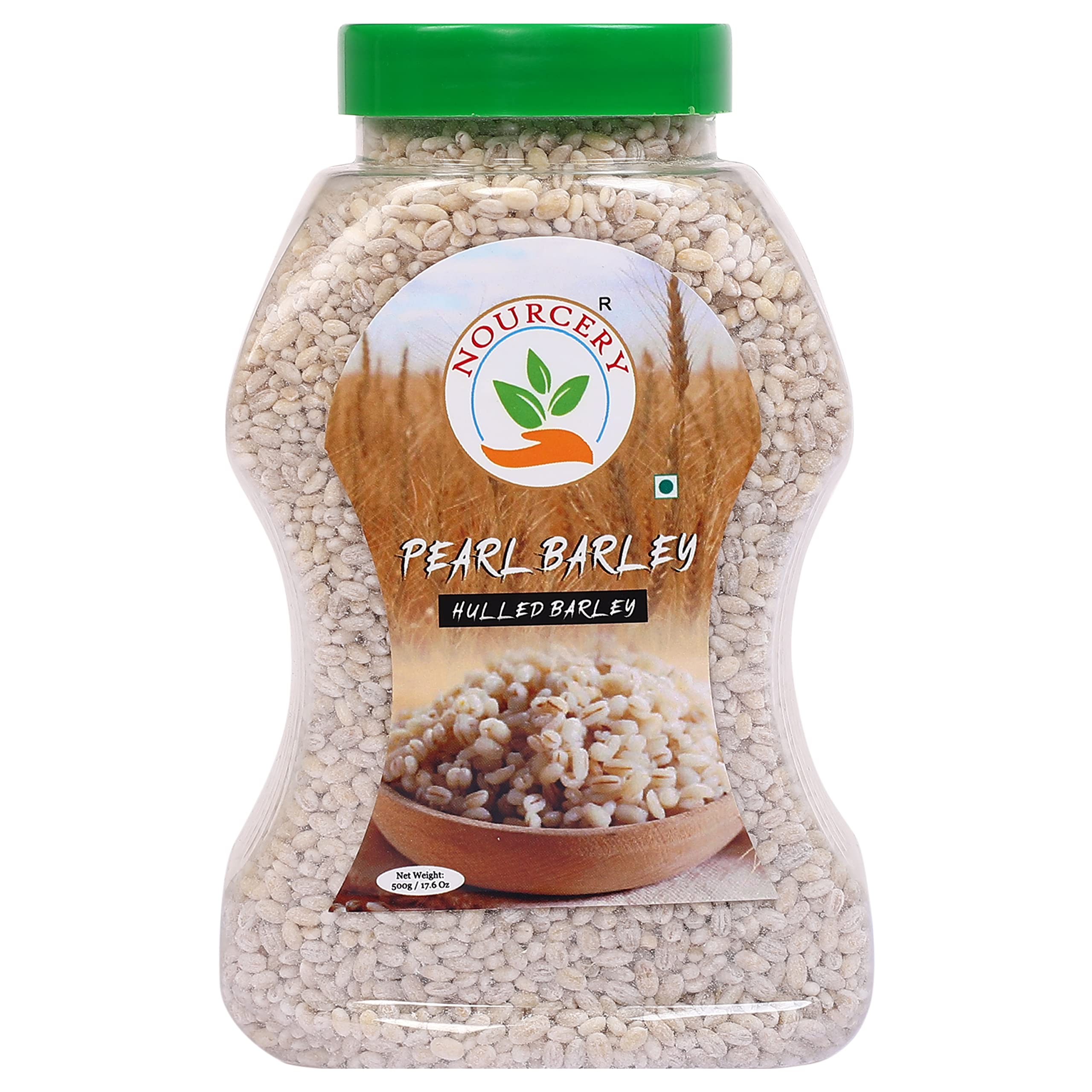 Nourcery Pearl Barley, 500g (Hulled Barley) | High Fiber Jau | Low Glycemic Index | Raw Barley Grain | Healthy by nature | Cooks Like Rice | Ideal for Risottos & Soups | Naturally Gluten Free