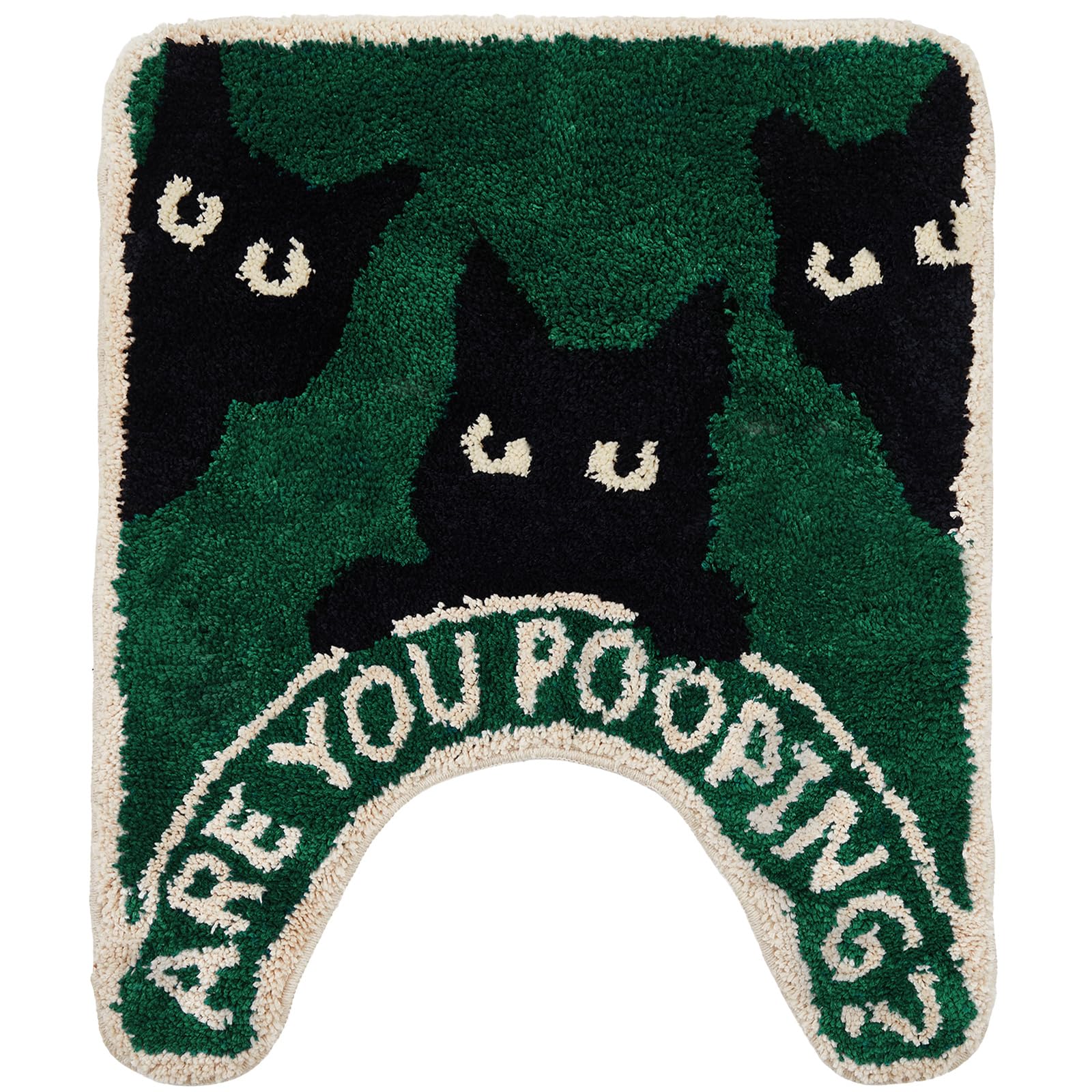 Drydiet Black Cat Toilet Rug U Shaped Washable Soft and Absorbent Bathroom Rugs Non Slip Bath Mat Machine Wash Bathroom Contour Rug for Toilet Base, 24 x 20 Inch โ image 1