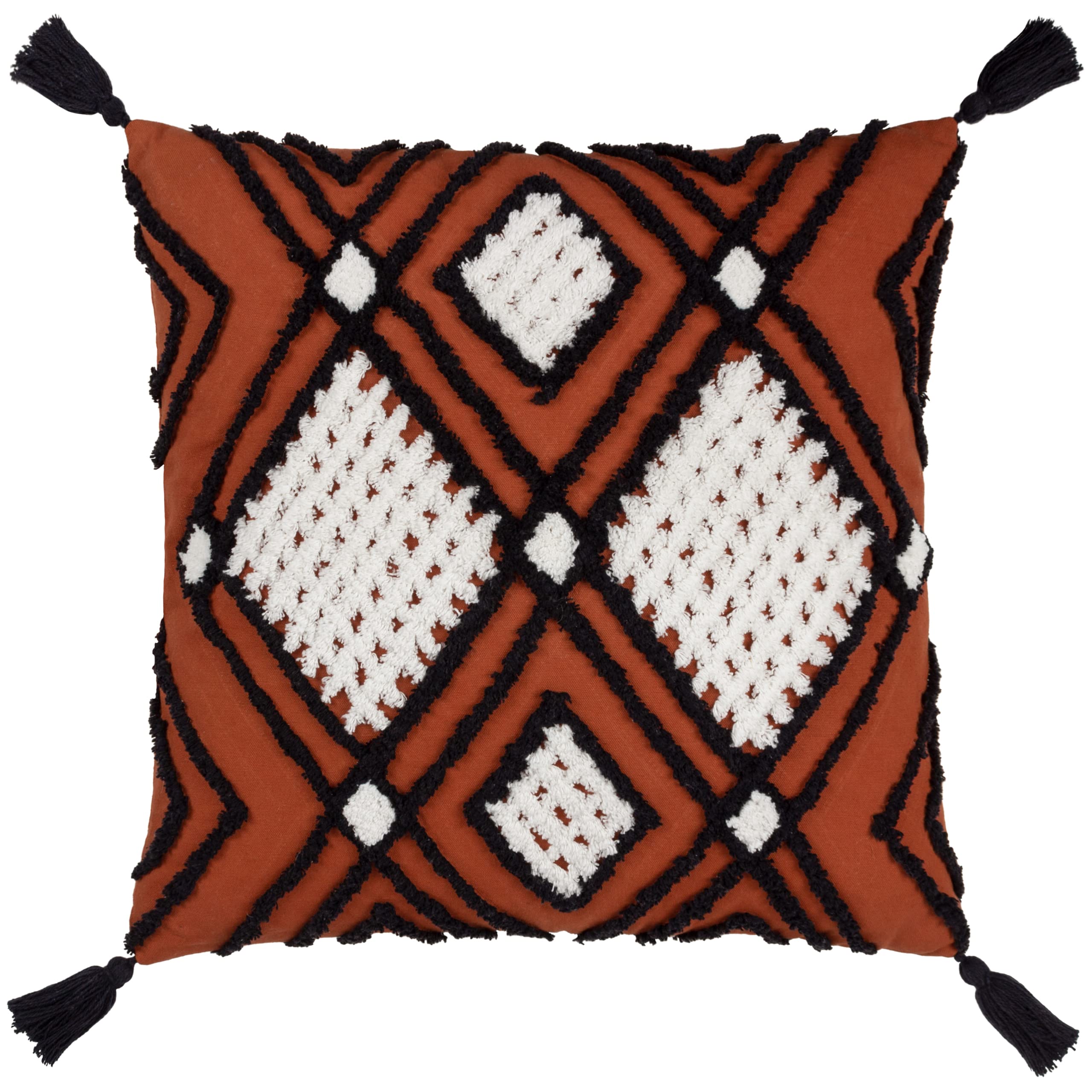 B&Q - Furn. Aquene Tufted Tasselled Feather Filled Cushion
