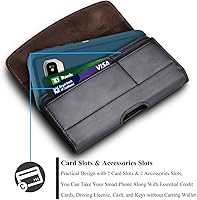 Vista 4 de Njjex Phone Holster for Samsung Galaxy S25 Ultra S24 FE S23+ S22 S21 S20 A36 A17 A16 A15 A14 Note 20 iPhone 17 Pro Max 16 15 14 16E Leather Belt