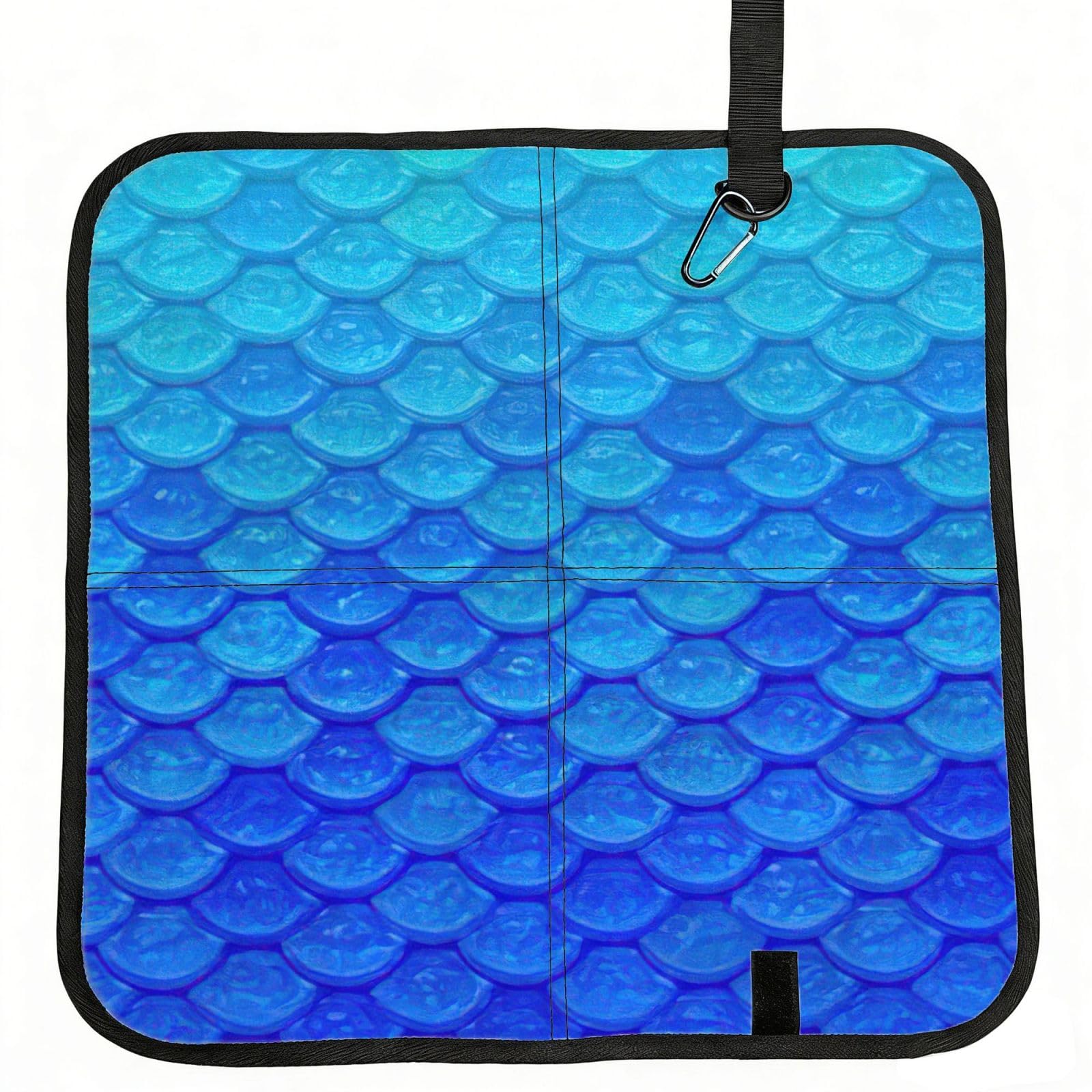 AYYQWE Ocean Sea Blue Mermaid Fish Scale Print Foldable Seat Cushion Portable Chair Pad Office Commuting Picnic Camping Outdoor