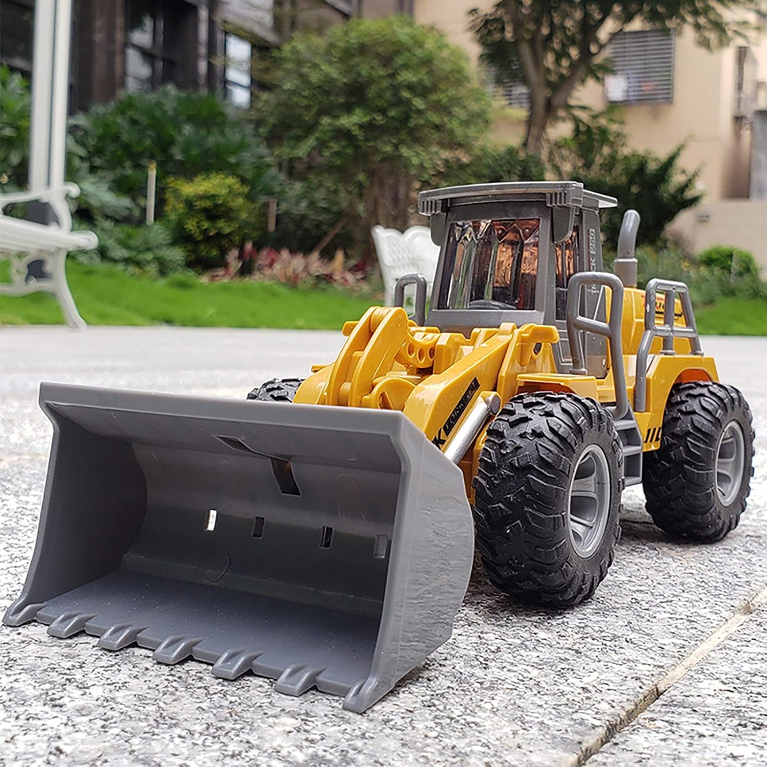 Bzdzmqm Automóviles eléctricos de control remoto modelo de vehículo de ingeniería RC excavadora de 5 canales funciona con pilas completamente