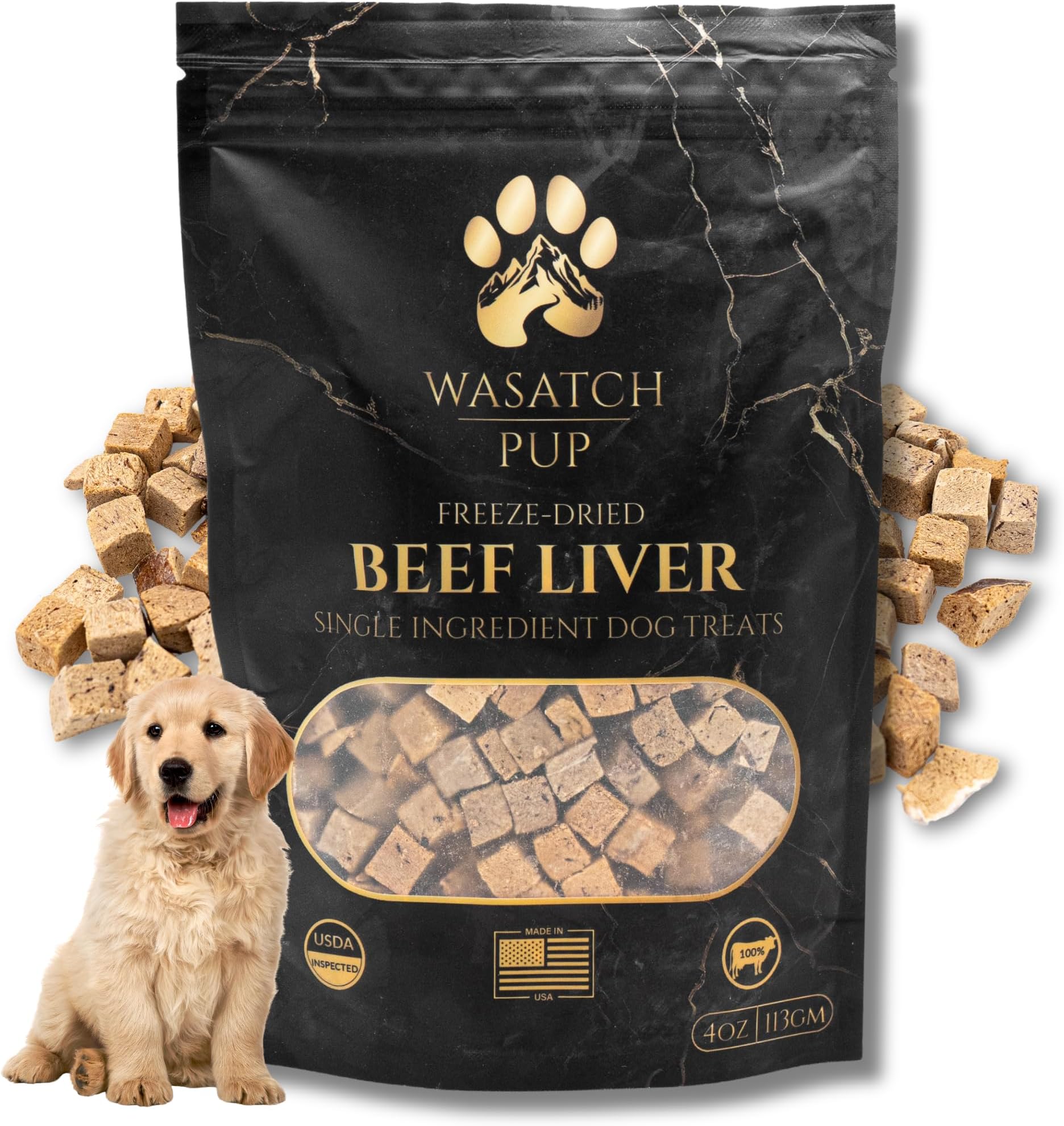 WASATCH PUP Beef Liver Dog Treats | All Natural Freeze Dried Dog Treat for Do...