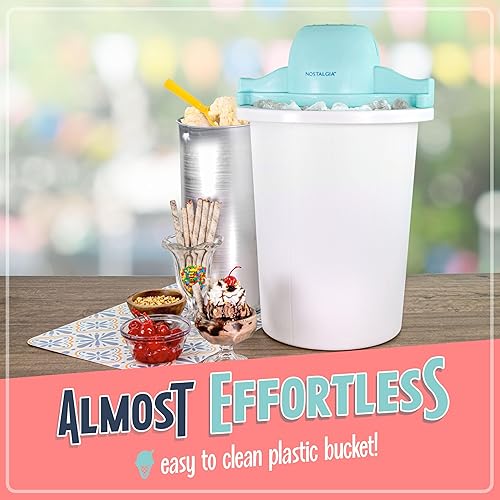 Miniatura 6 de Nostalgia Máquina eléctrica de helados, estilo salón, máquina de helado suave a la antigua, hace yogur o helado helado en cuestión de minutos,