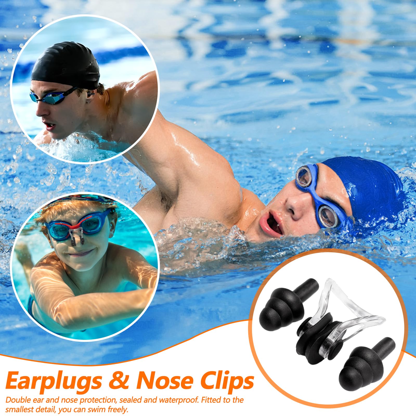 Cintura da Nuoto per Piscina,Cintura per Allenamento di Nuoto,Elastico Nuoto Statico Piscina 2,5 m-7,5 m,Guinzaglio di Resistenza Regolabile per Swim Training per Adulti e Bambini
