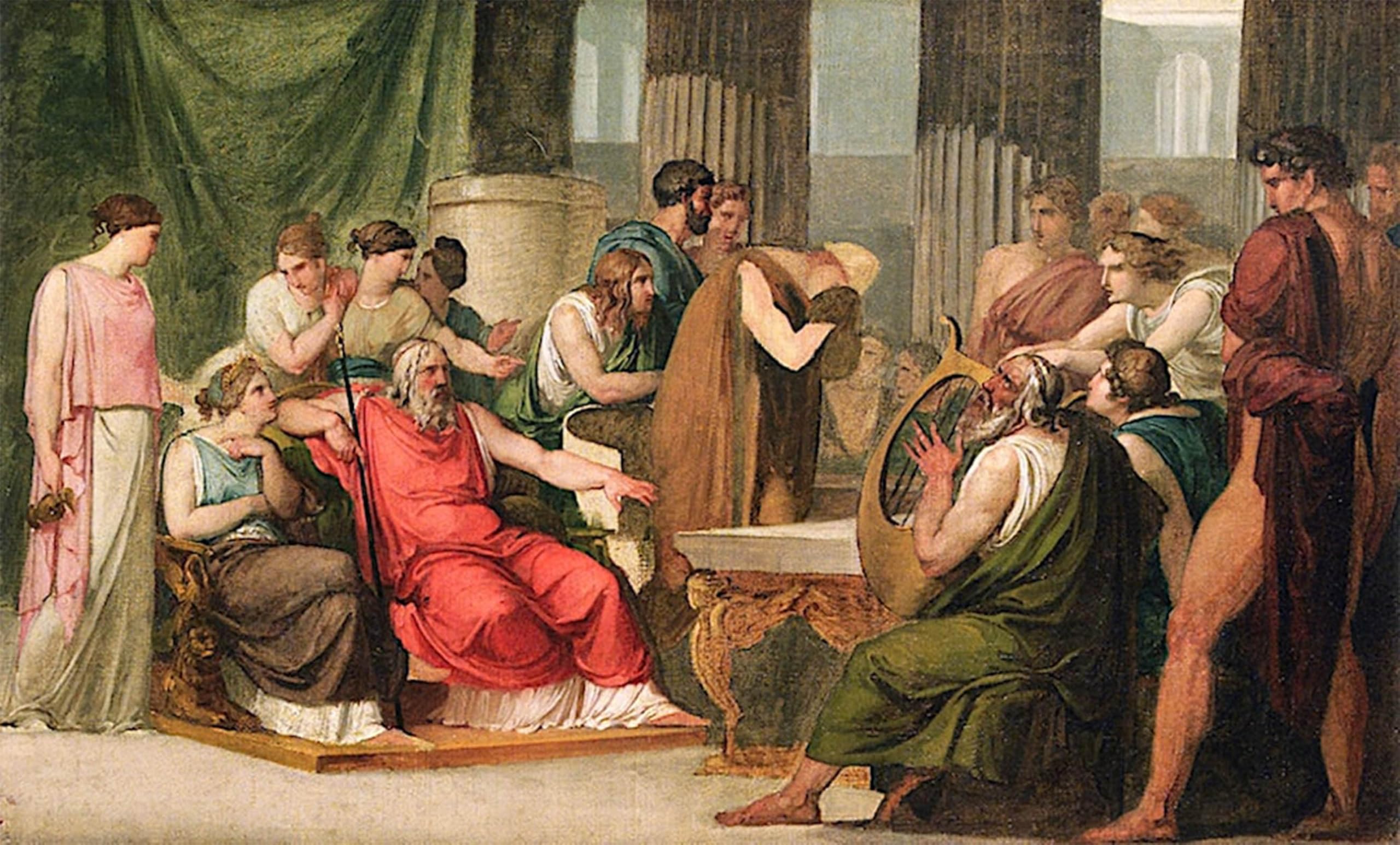 ARTXLXXBN Famous Print Painting Colorful Art Print Ulysses At the Court of Alcinous by Francesco Hayez Canvas Art Decorations for Home Decor 60x90cm