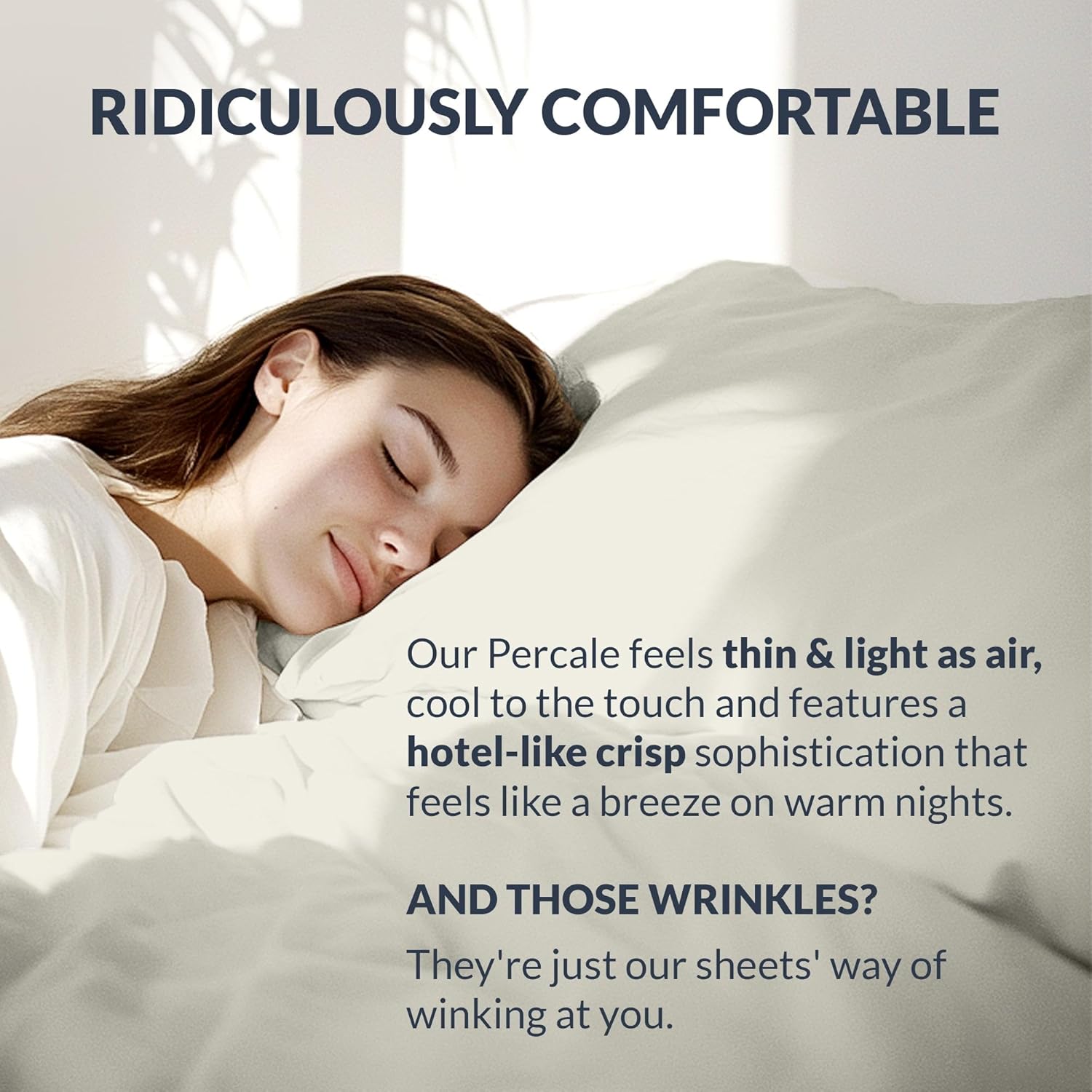 100% Cotton Percale Sheets Full Size - Cool & Crisp Hotel Feeling, Breathable, Softer After Each Wash, Fitted Sheets with Deep Pockets, Double-Elastic & Corner Straps, Z-Hem Luxury Stitching