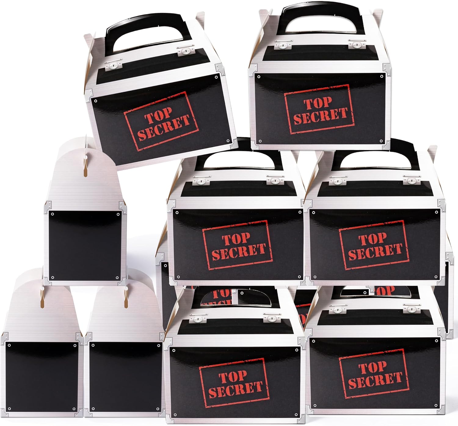 ArianQicult 12 Pack Top Secret Spy Party Favor Boxes for Kids