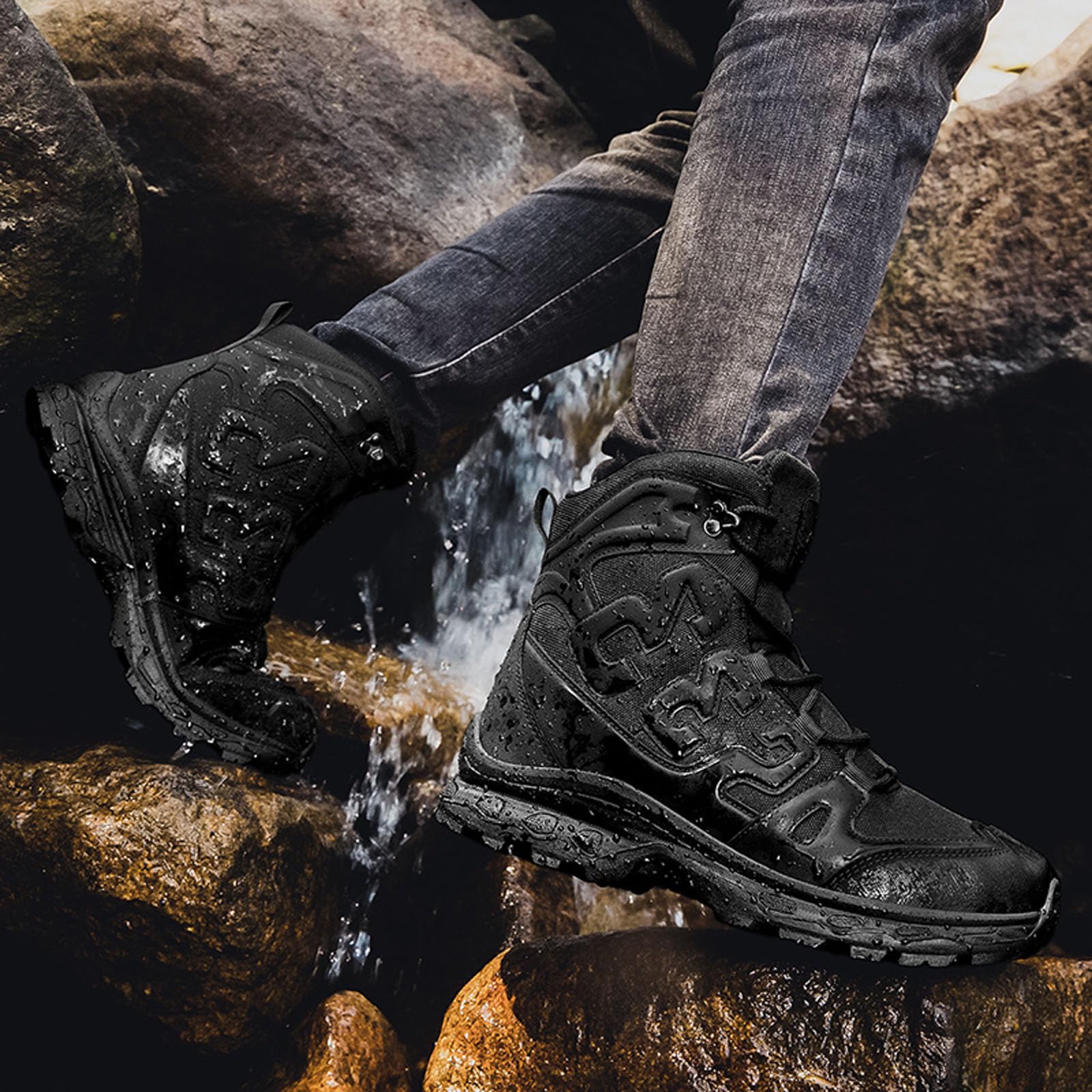 Botines de los hombres militares tácticos botas de combate transpirable desierto botas