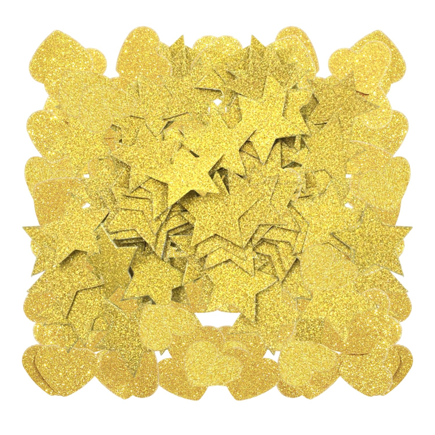 WUFGWBD 100 Pieces Of Heart Confetti And 100 Pieces Of Star Confetti, Glitter Confetti, Party Decorations, Tosses, Table Confetti