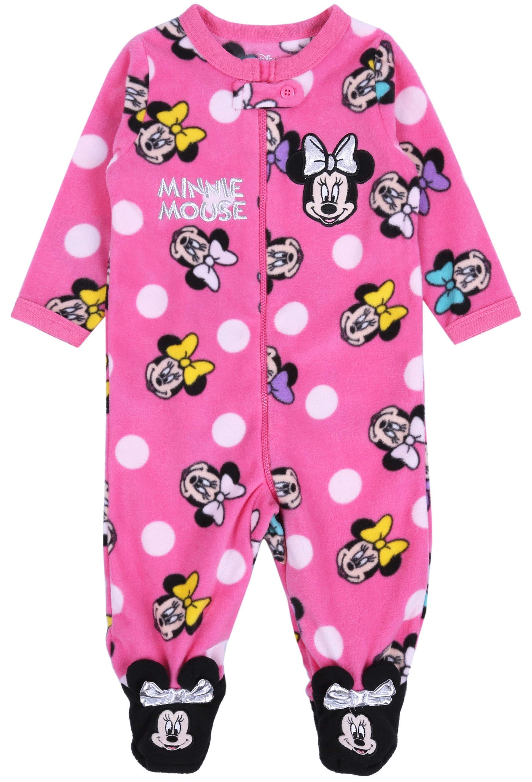 Pink, Fleece Pyjama, Sleepsuit For Baby Girls MINNIE MOUSE DISNEY