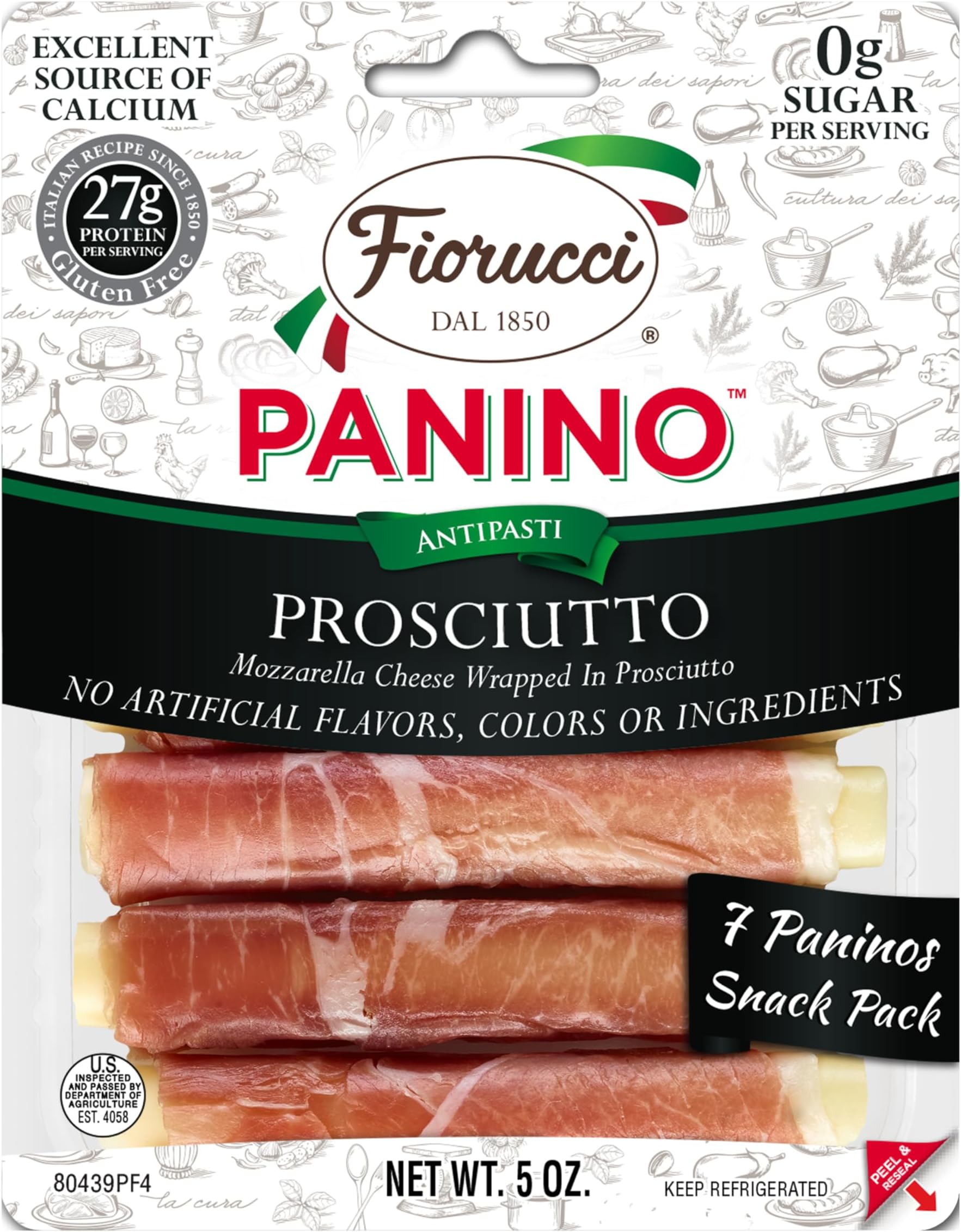 FIORUCCI Panino, Prosciutto & Mozzarella, 5 OZ