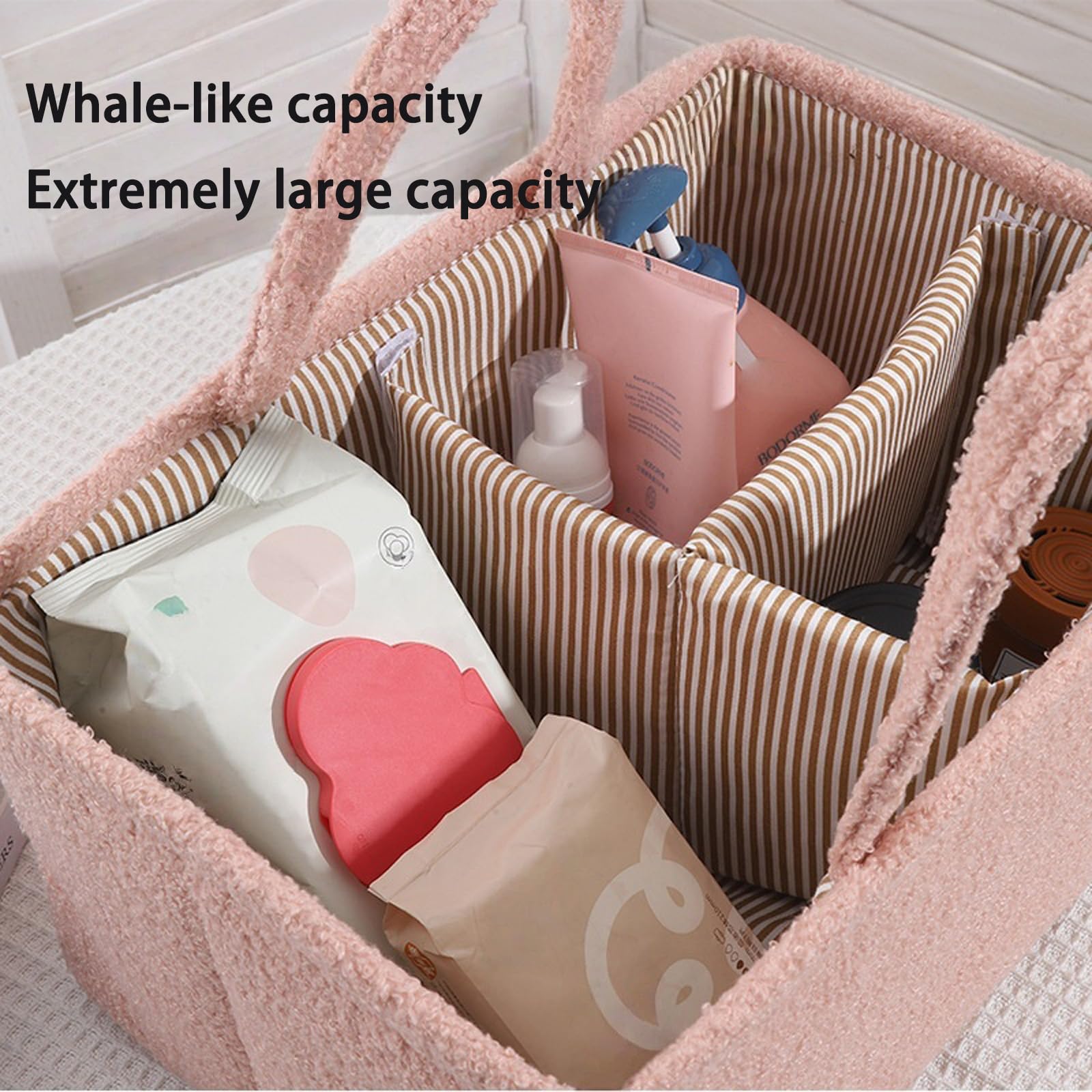 Cesta organizadora para bebé, impermeable, con múltiples compartimentos, diseño plegable, almacenamiento ligero para pañales y toallitas húmedas