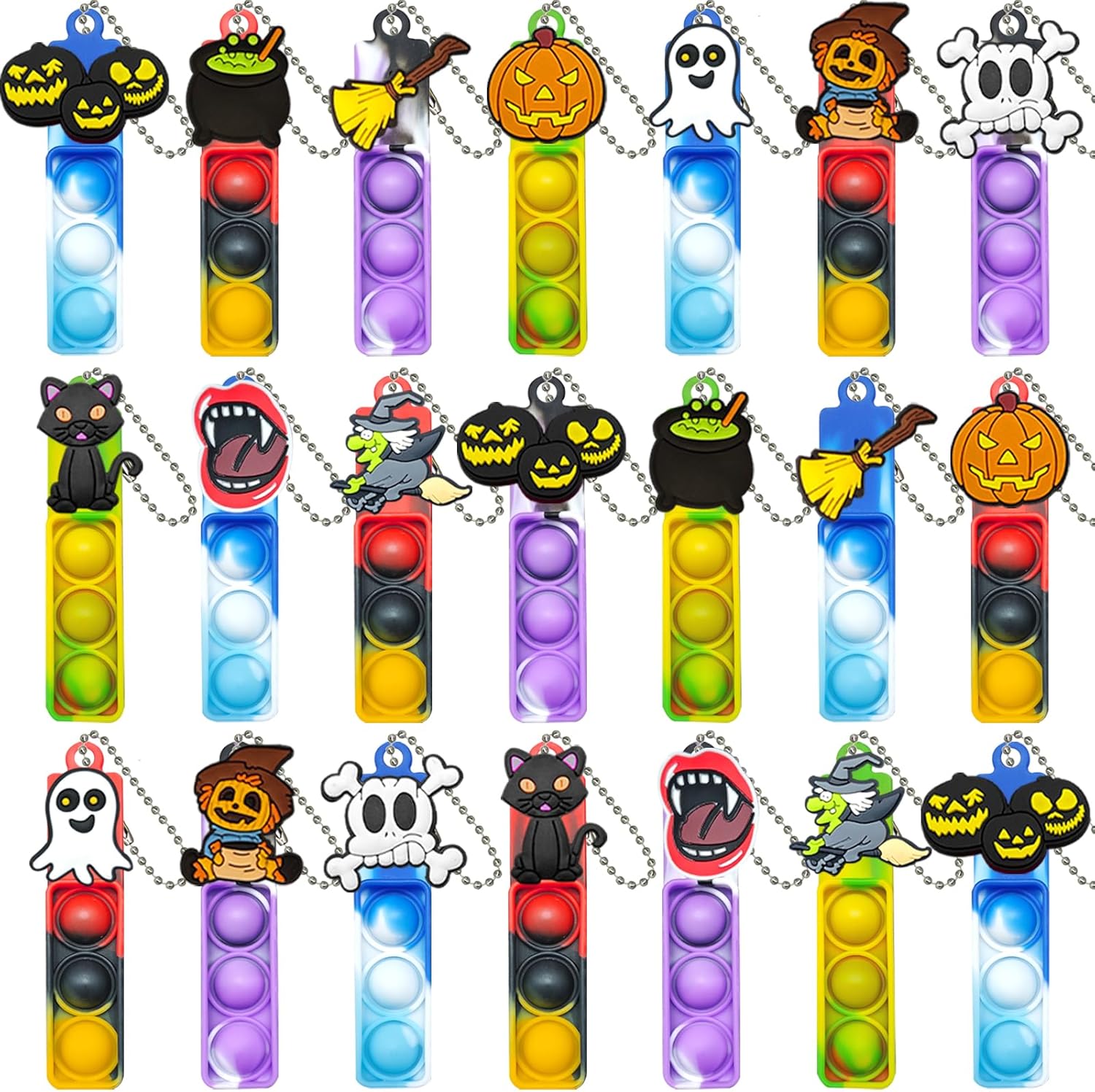 20 pcs Halloween Party Favors,Mini Fidget Sensory Pop for Kids, Easter Treasure Box, Party Favors,Mini Fidget Sensory Pop Toys for Kids,Treasure Box Toys for Classroom