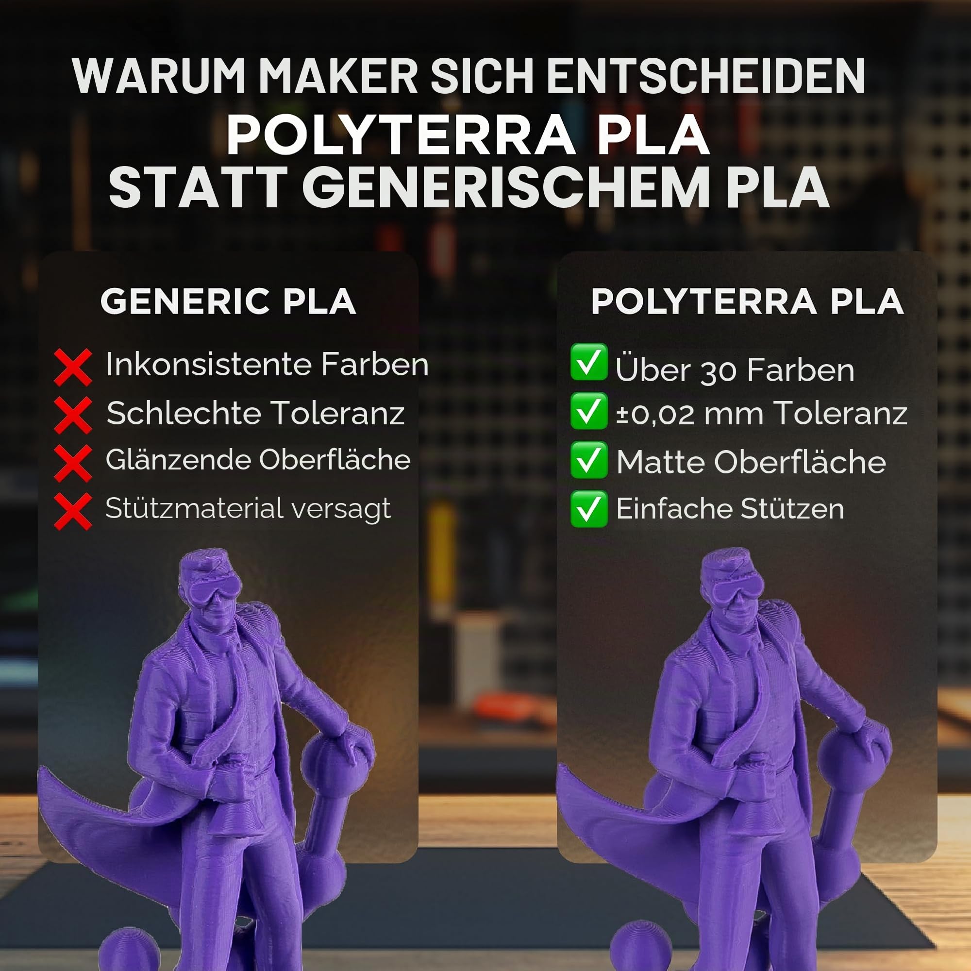 Polymaker PolyTerra PLA Charcoal Black - 1.75mm - 1kg